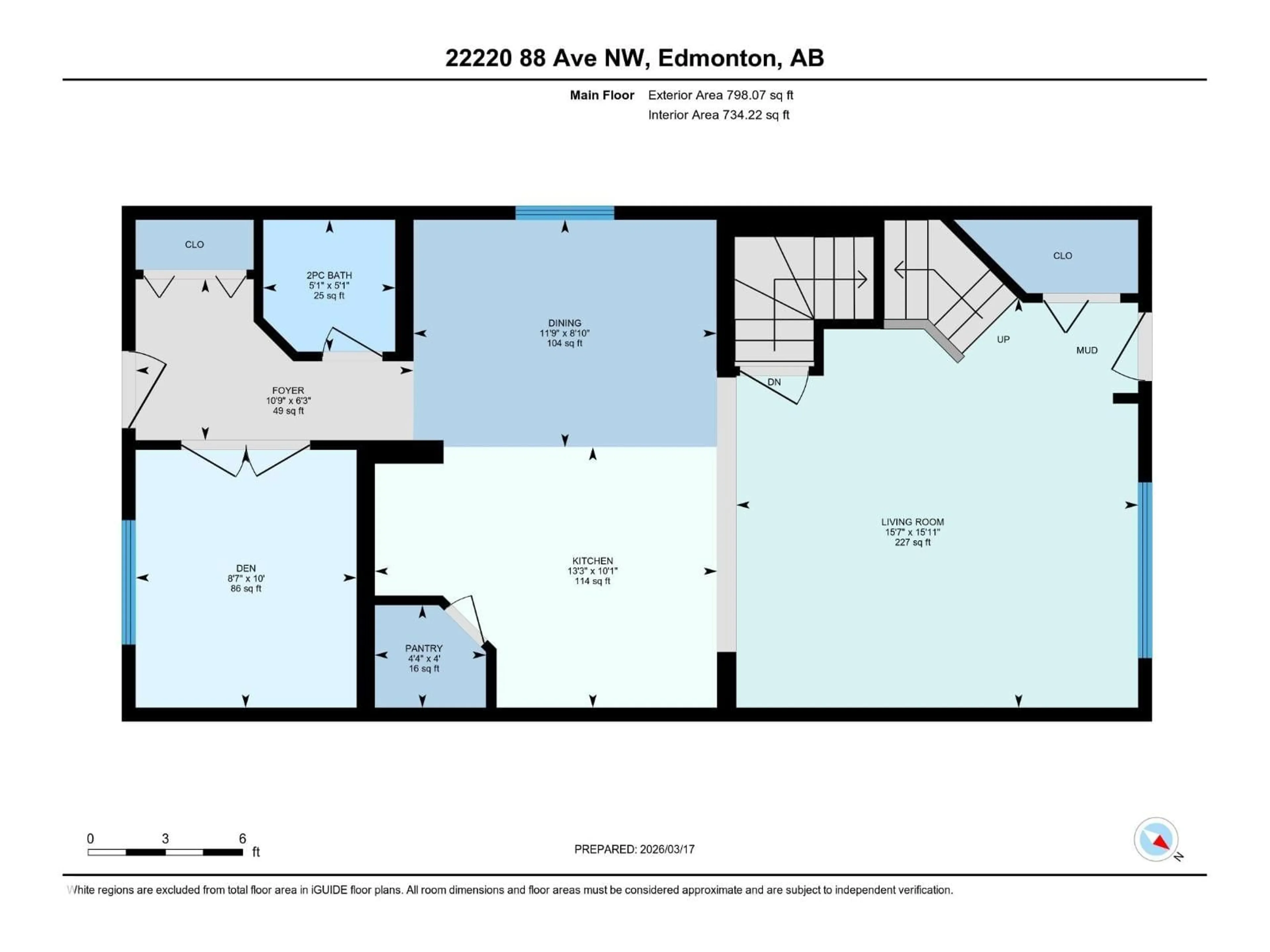 Floor plan for 22220 88 AV, Edmonton Alberta T5T7H2