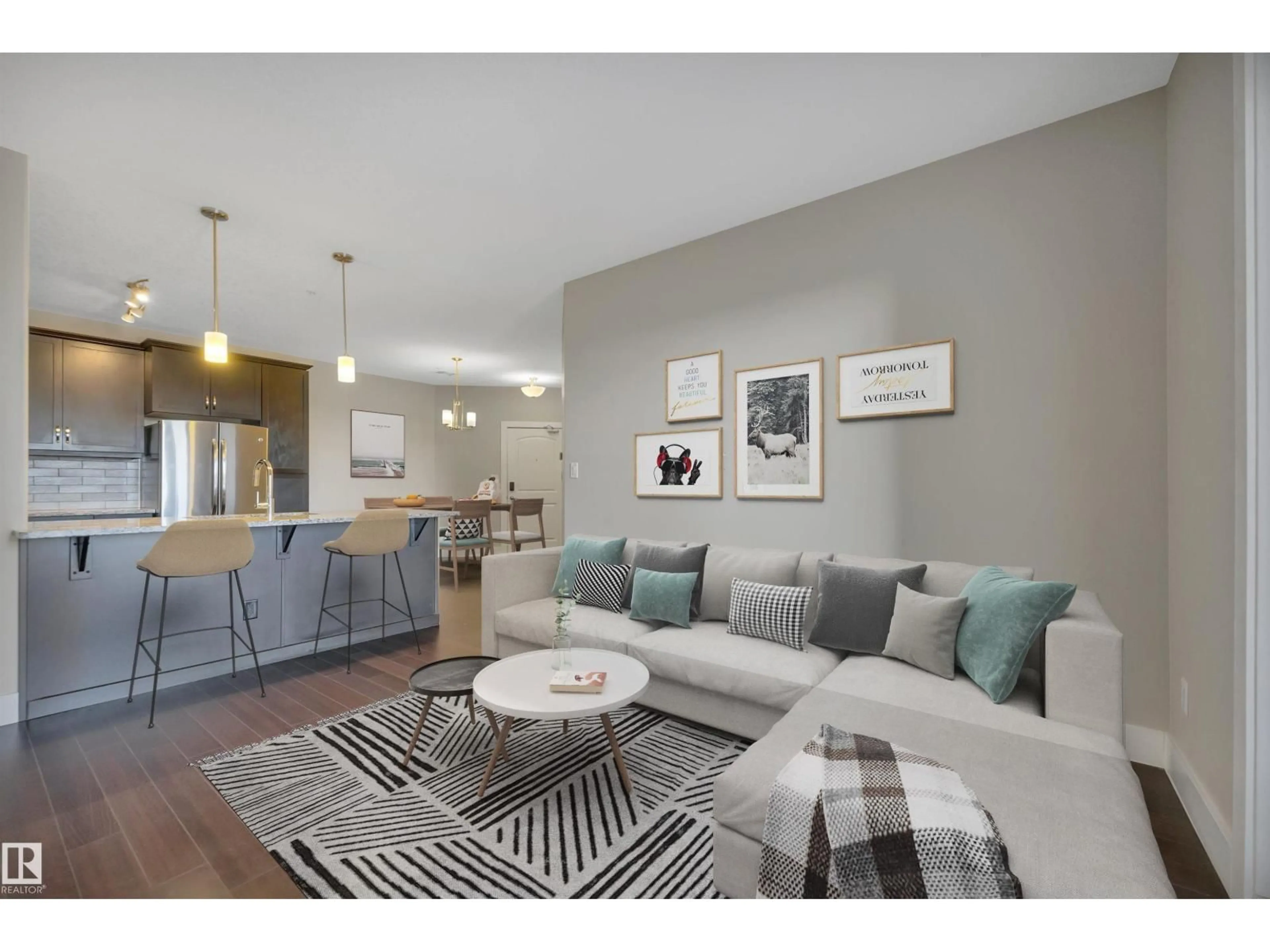 Living room with furniture, unknown for 6079 - 243 MAYNARD WY, Edmonton Alberta T6R0S5