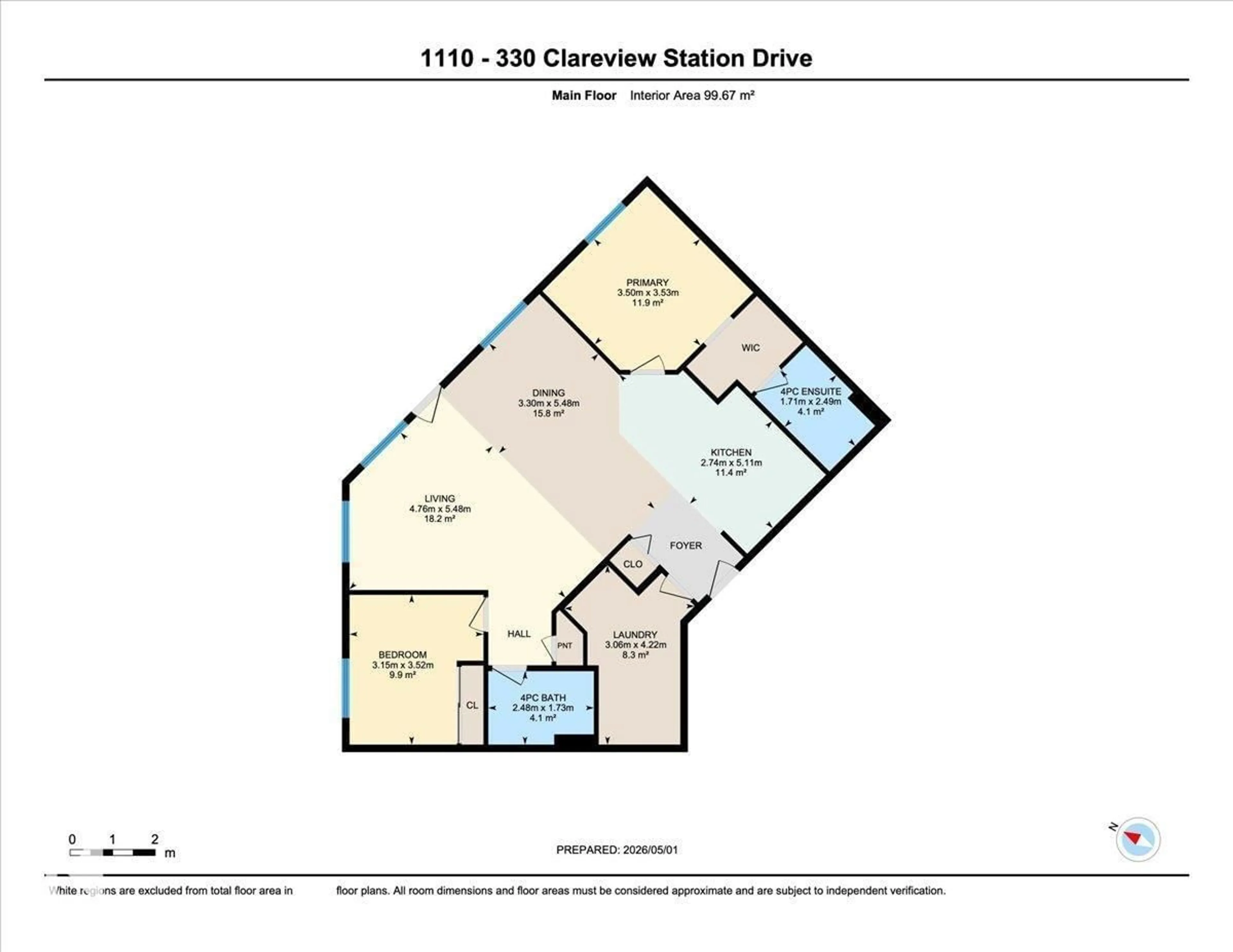 Floor plan for 1110 CLAREVIEW STATION DR, Edmonton Alberta T5Y0E6
