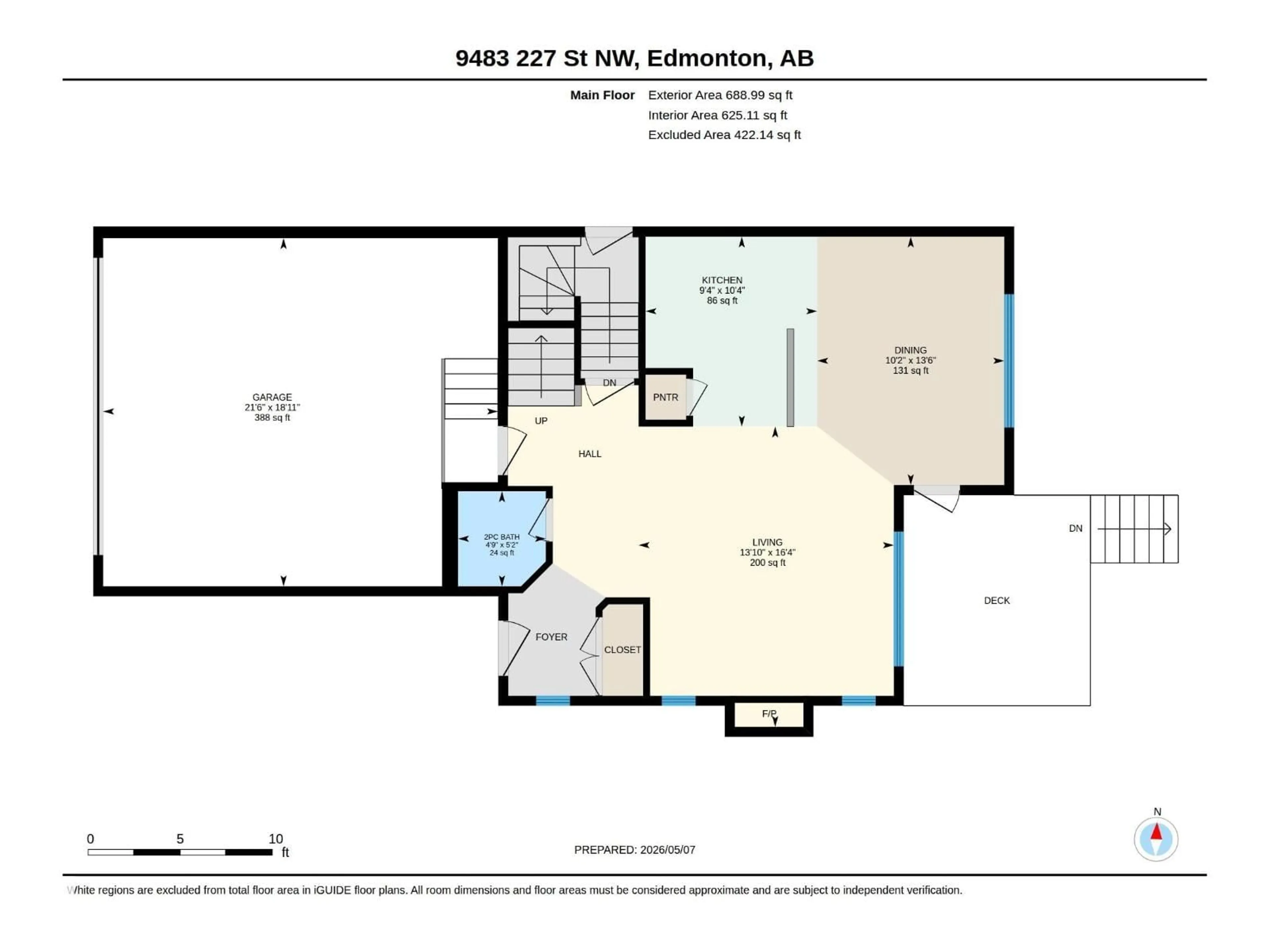 Floor plan for NW - 9483 227 ST, Edmonton Alberta T5T7H4