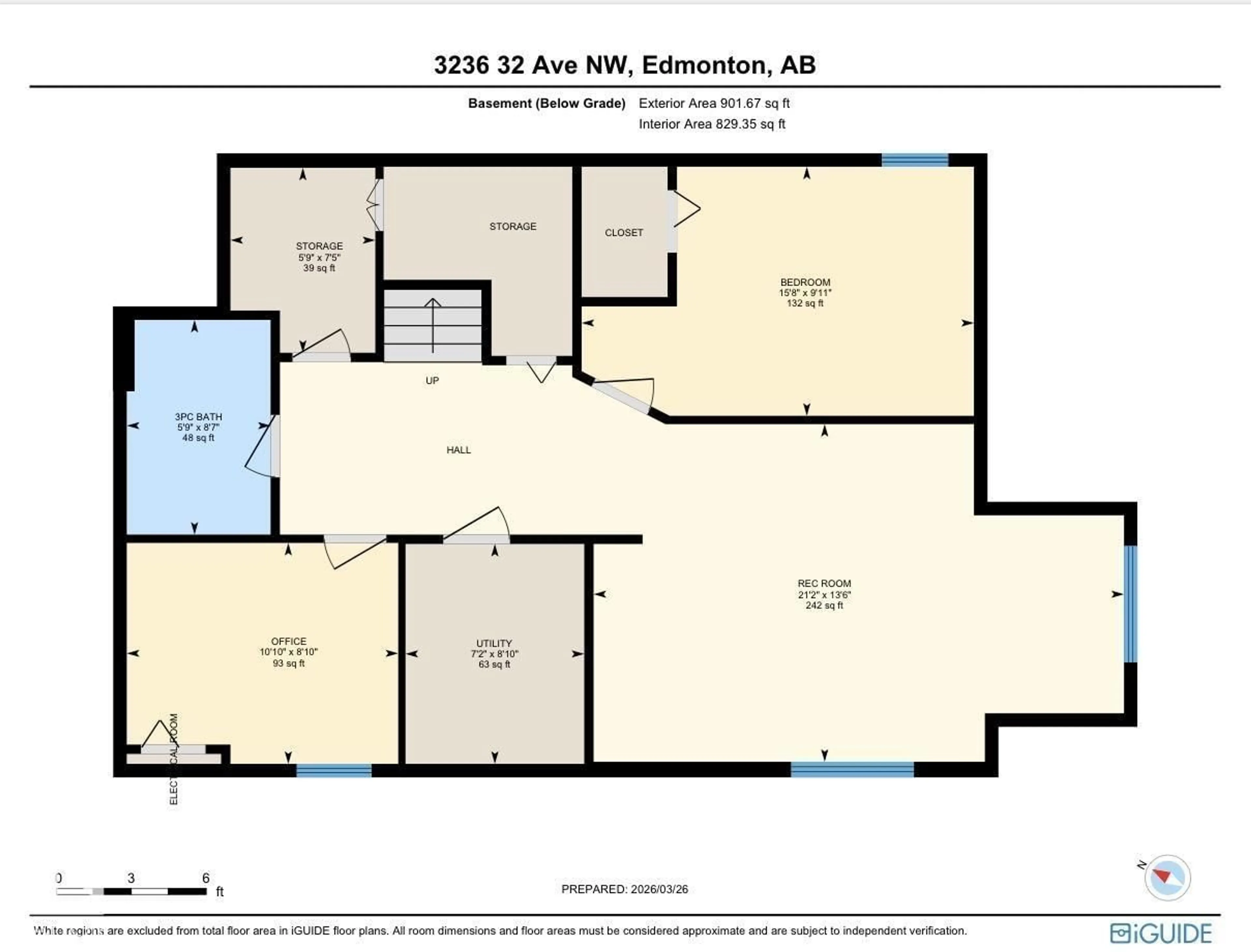 Floor plan for 3236 26 AV, Edmonton Alberta T6T0C6