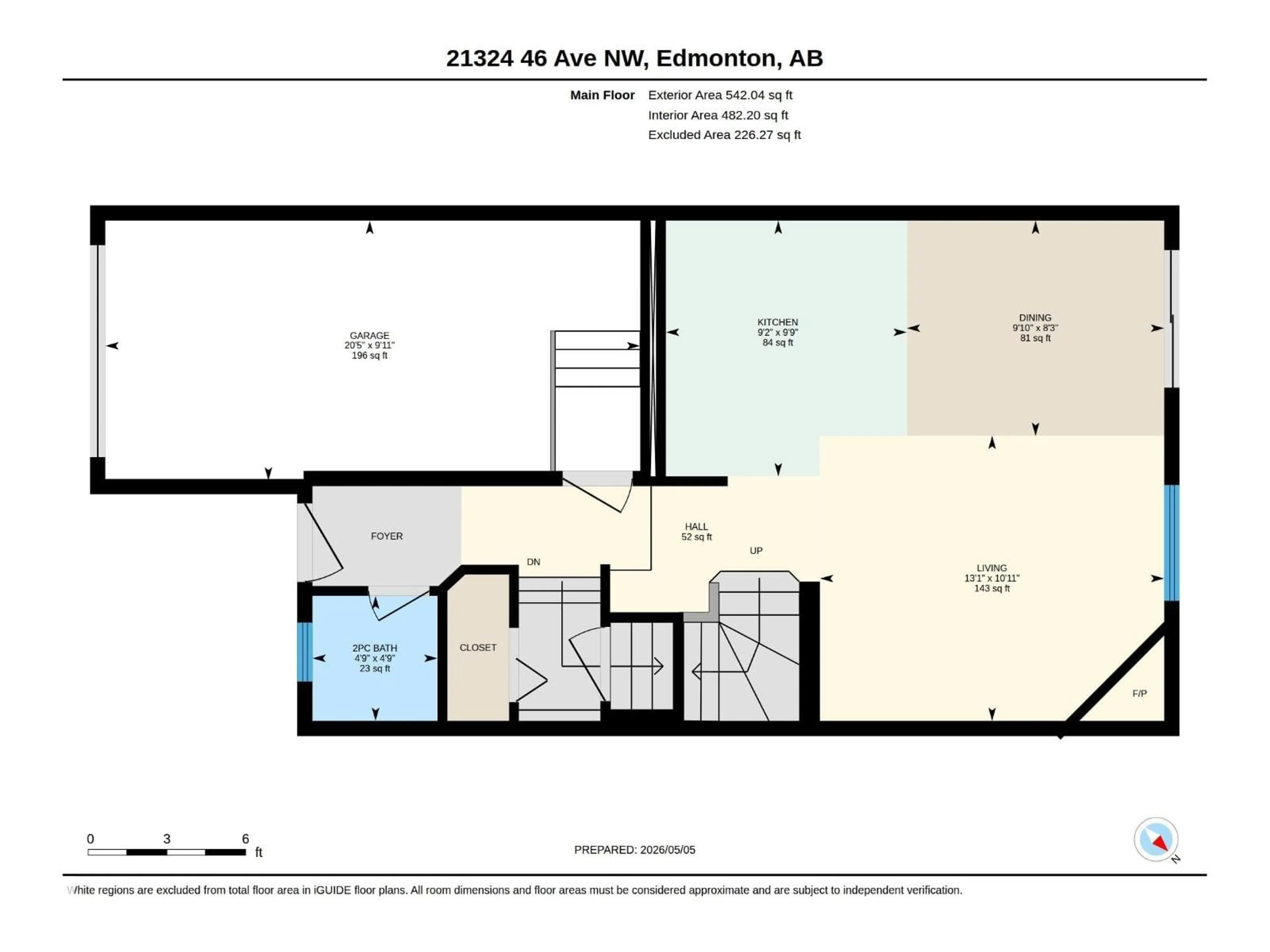 Floor plan for 21324 46 AV, Edmonton Alberta T6M0H1