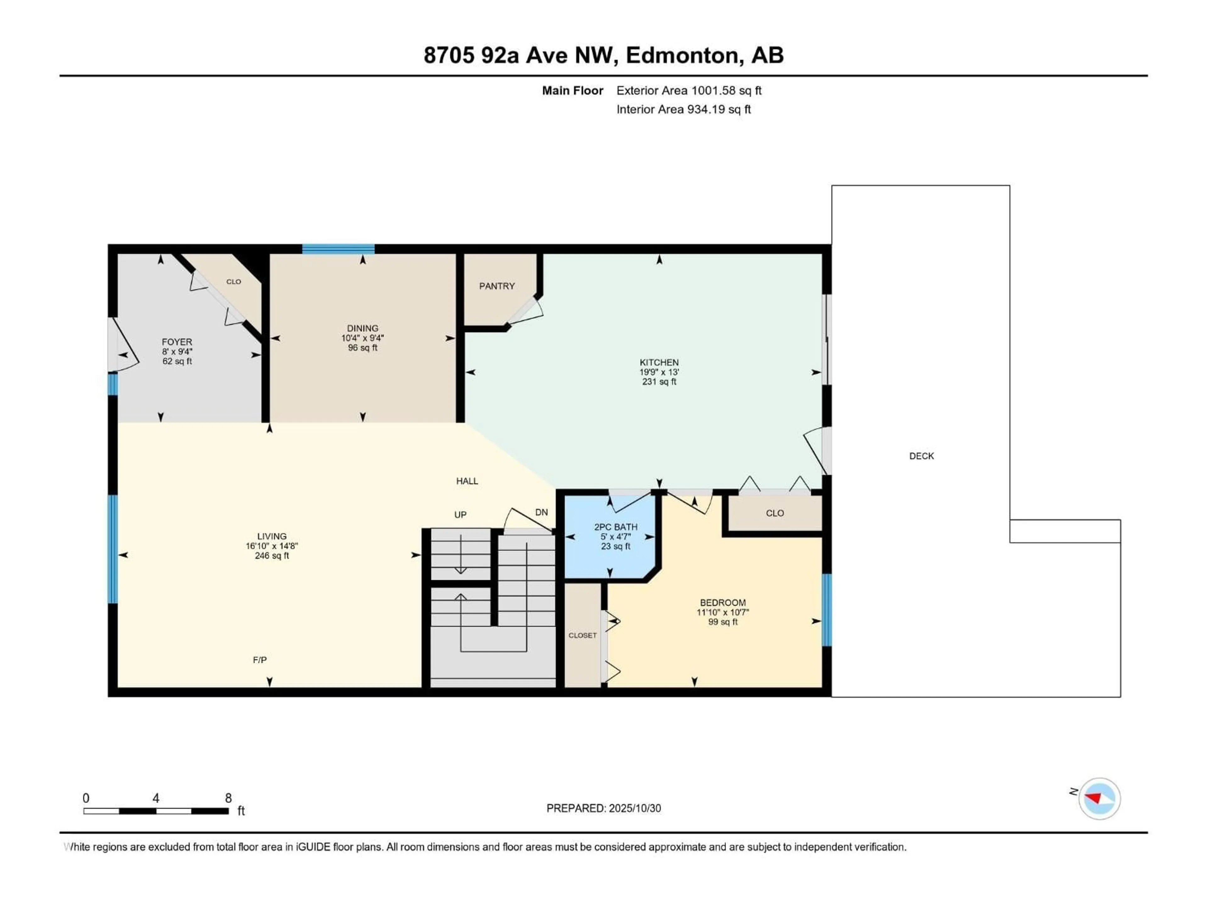 Floor plan for 8705 92A AV, Edmonton Alberta T6C4G6