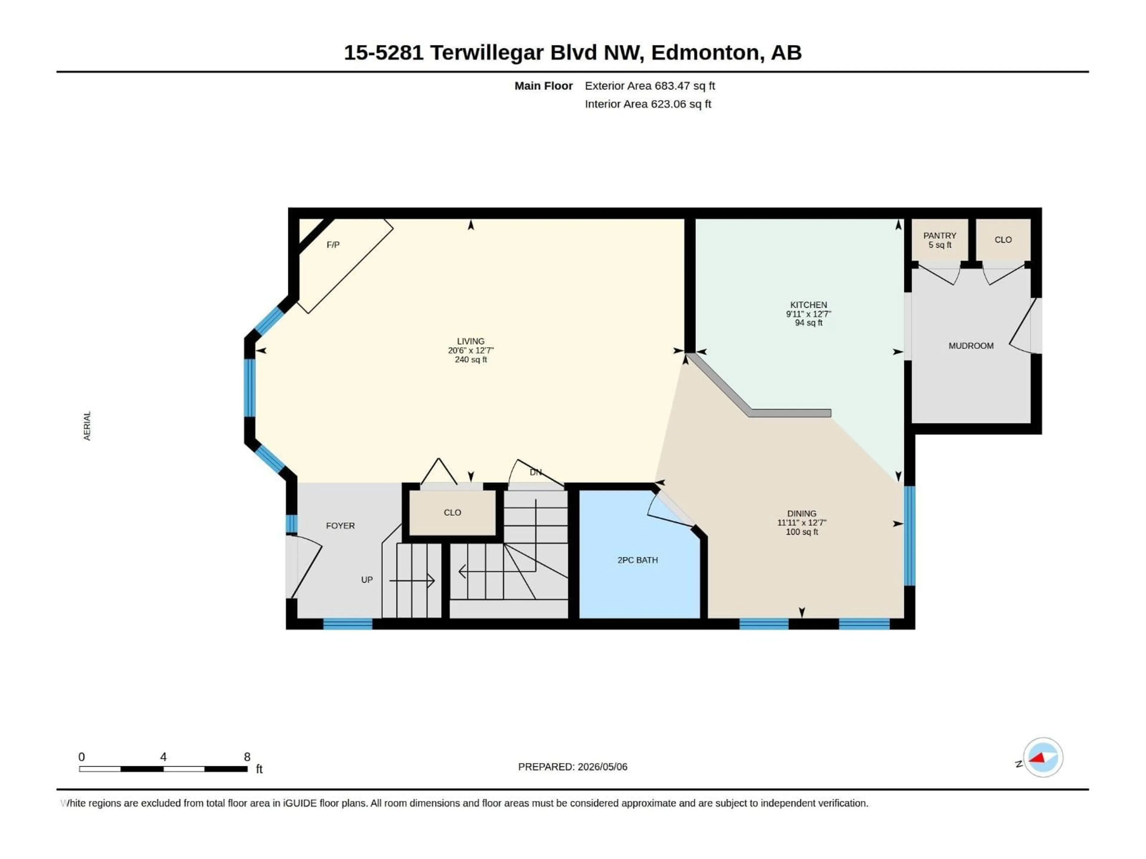 Floor plan for 5281 - 15 TERWILLEGAR BV, Edmonton Alberta T6R0C5
