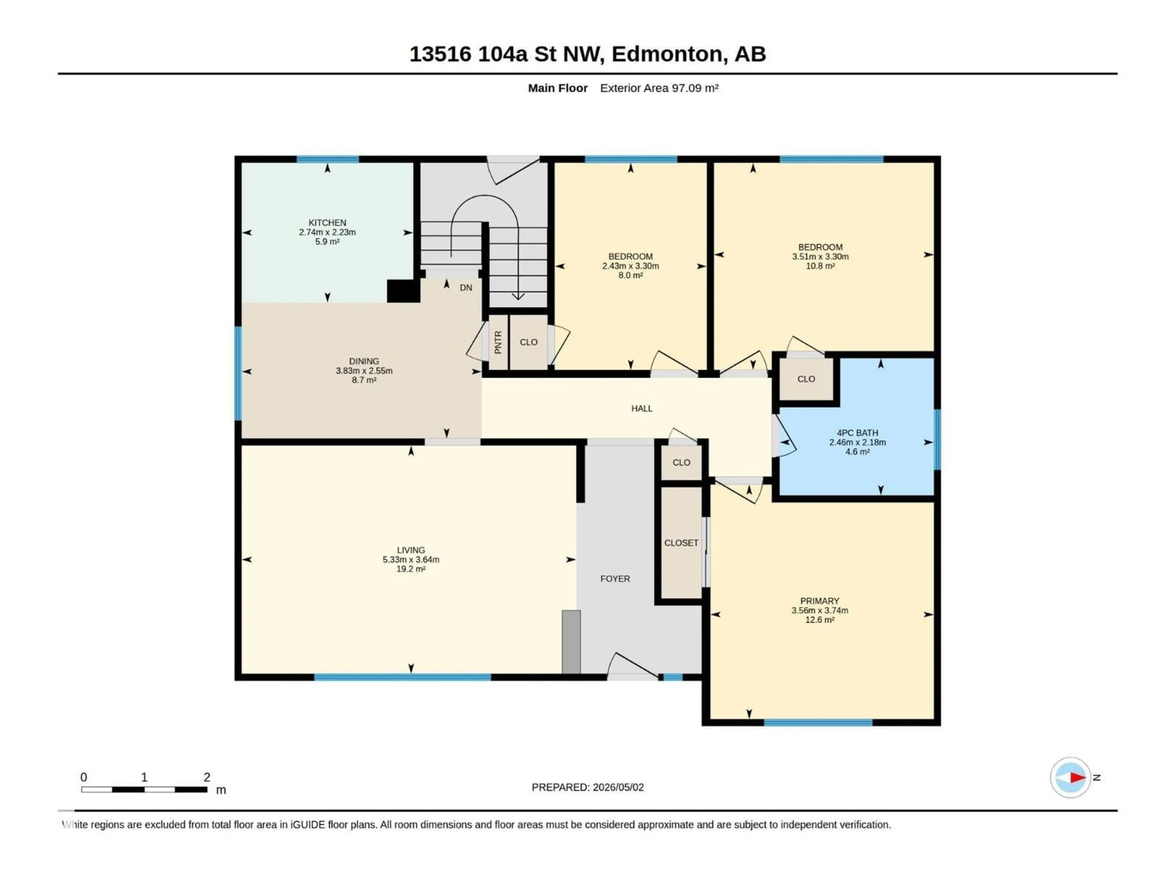 Floor plan for NW - 13516 104A ST, Edmonton Alberta T5E4R2