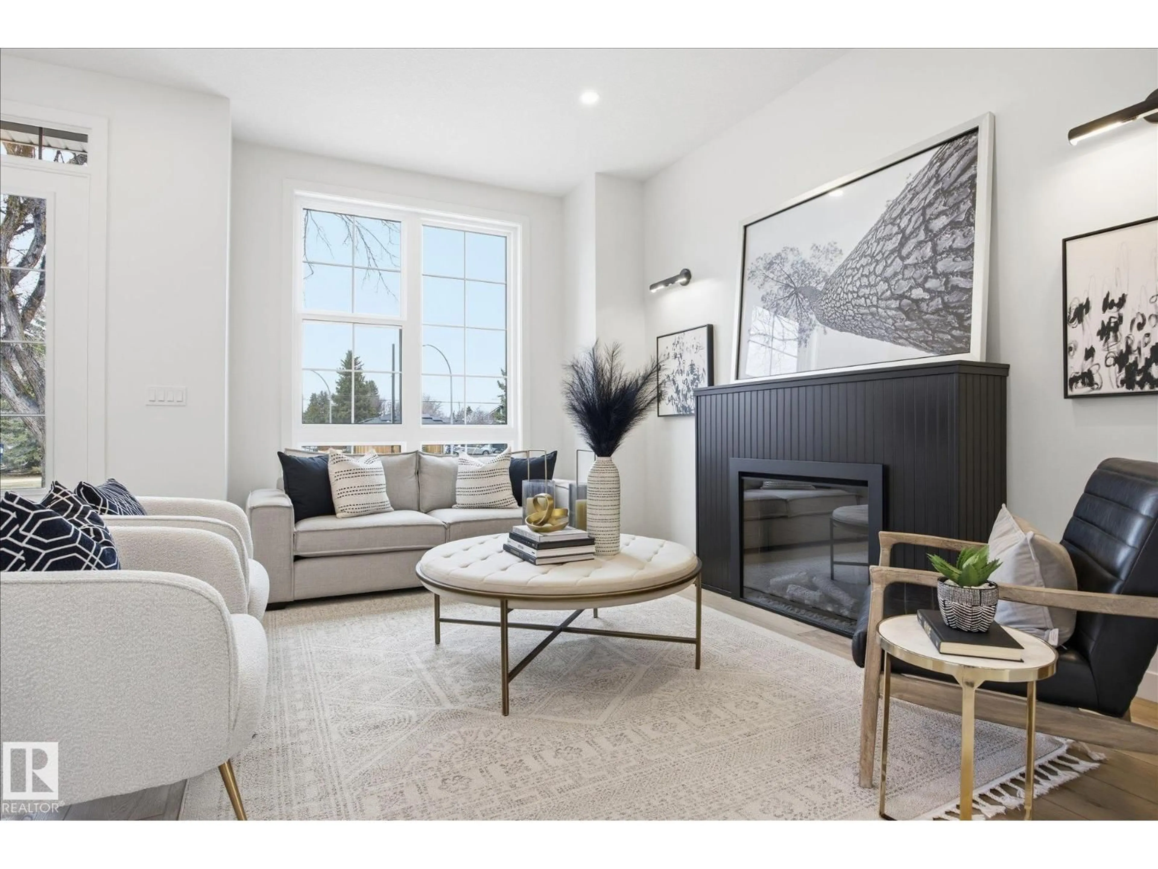 Living room with furniture, unknown for 9705 68 AV, Edmonton Alberta T6E0R3