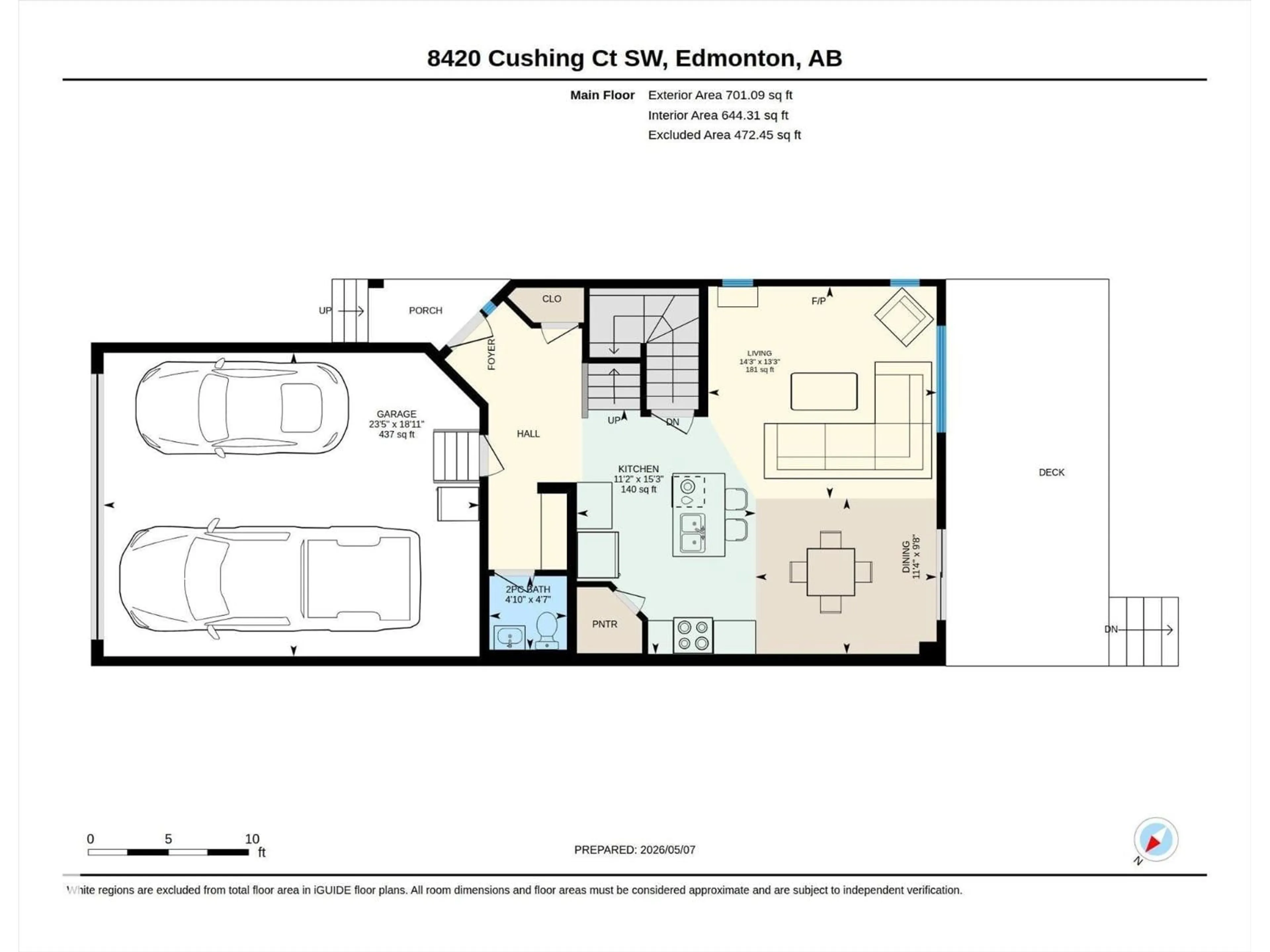 Floor plan for 8420 CUSHING CT, Edmonton Alberta T6W3L3