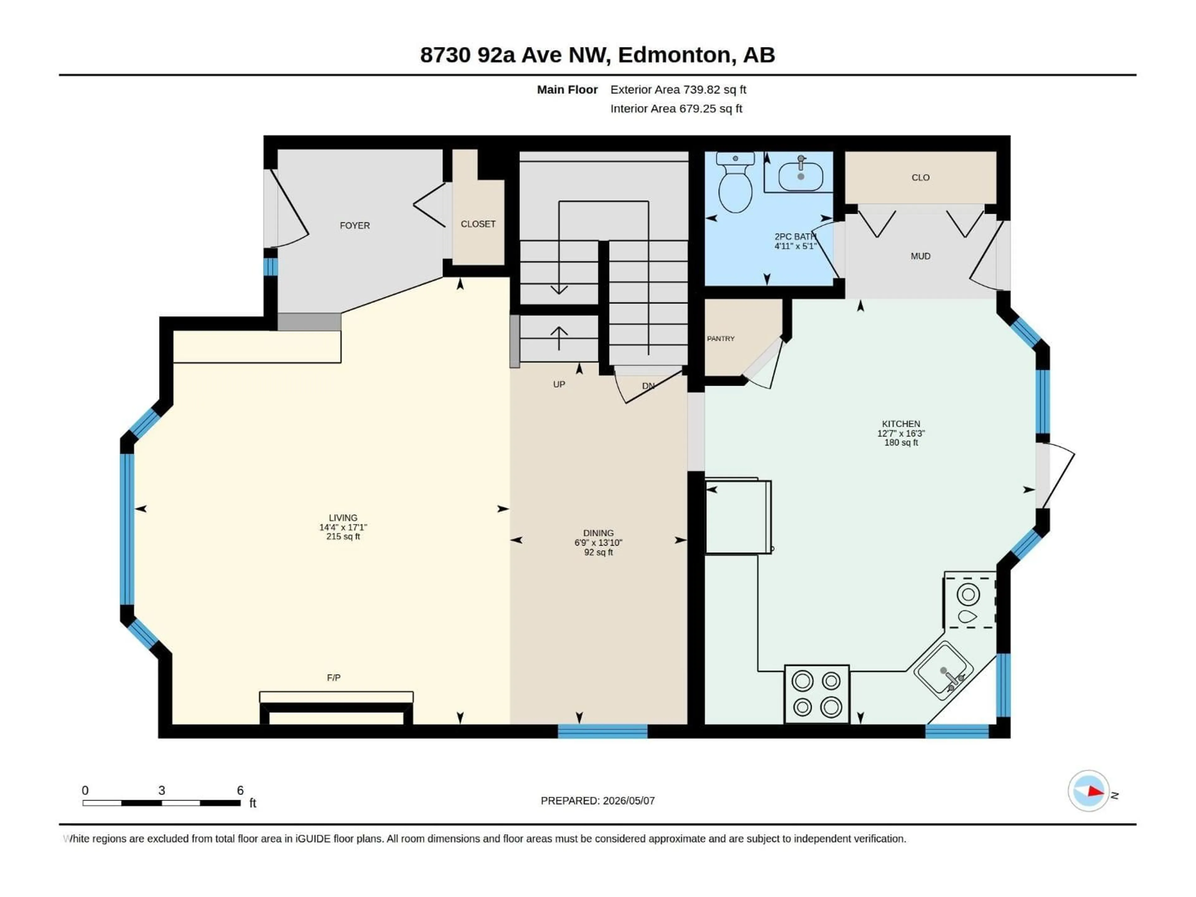 Floor plan for NW - 8730 92A AV, Edmonton Alberta T6C1S6