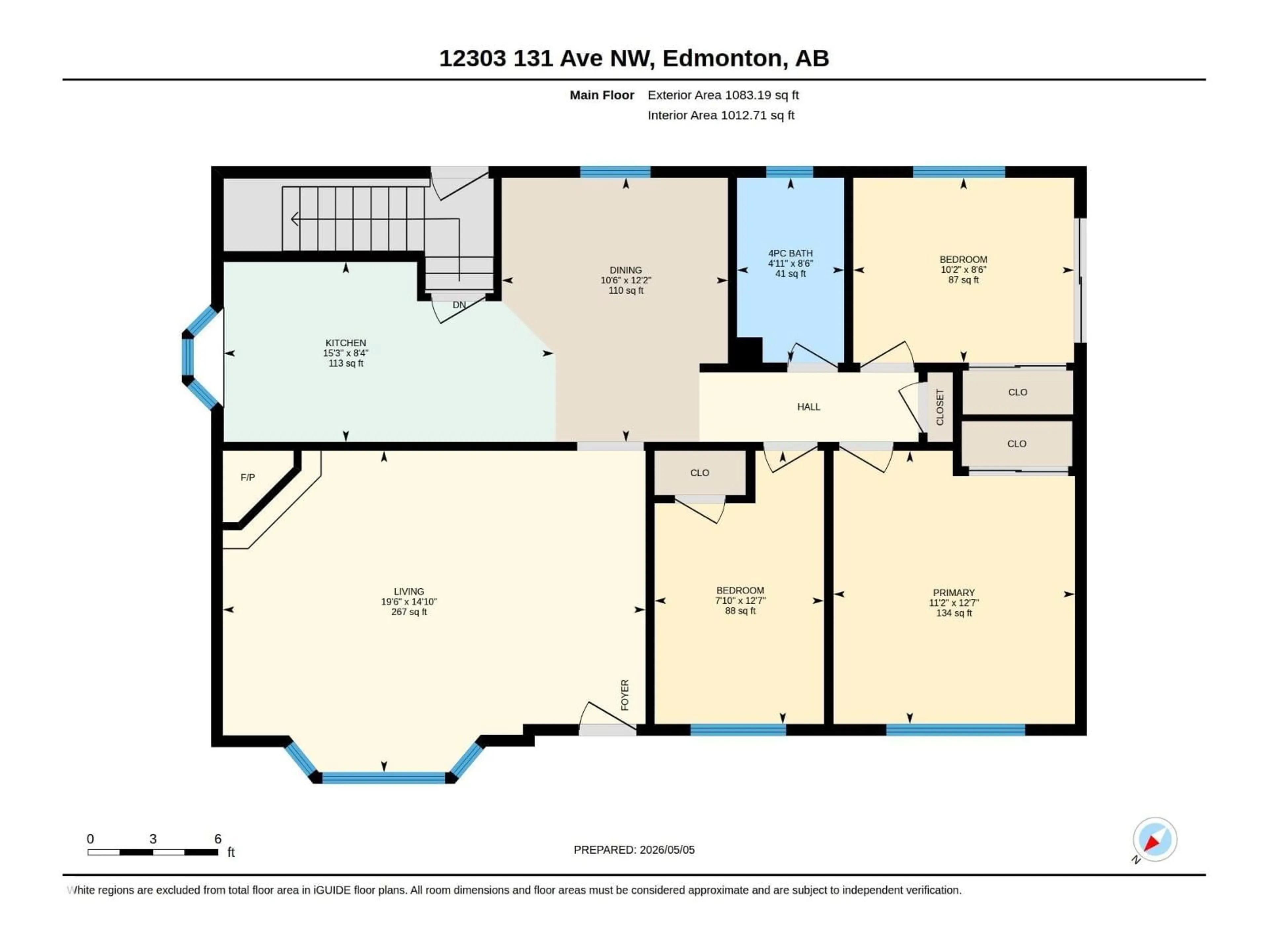 Floor plan for 12303 131 AV, Edmonton Alberta T5L3M9
