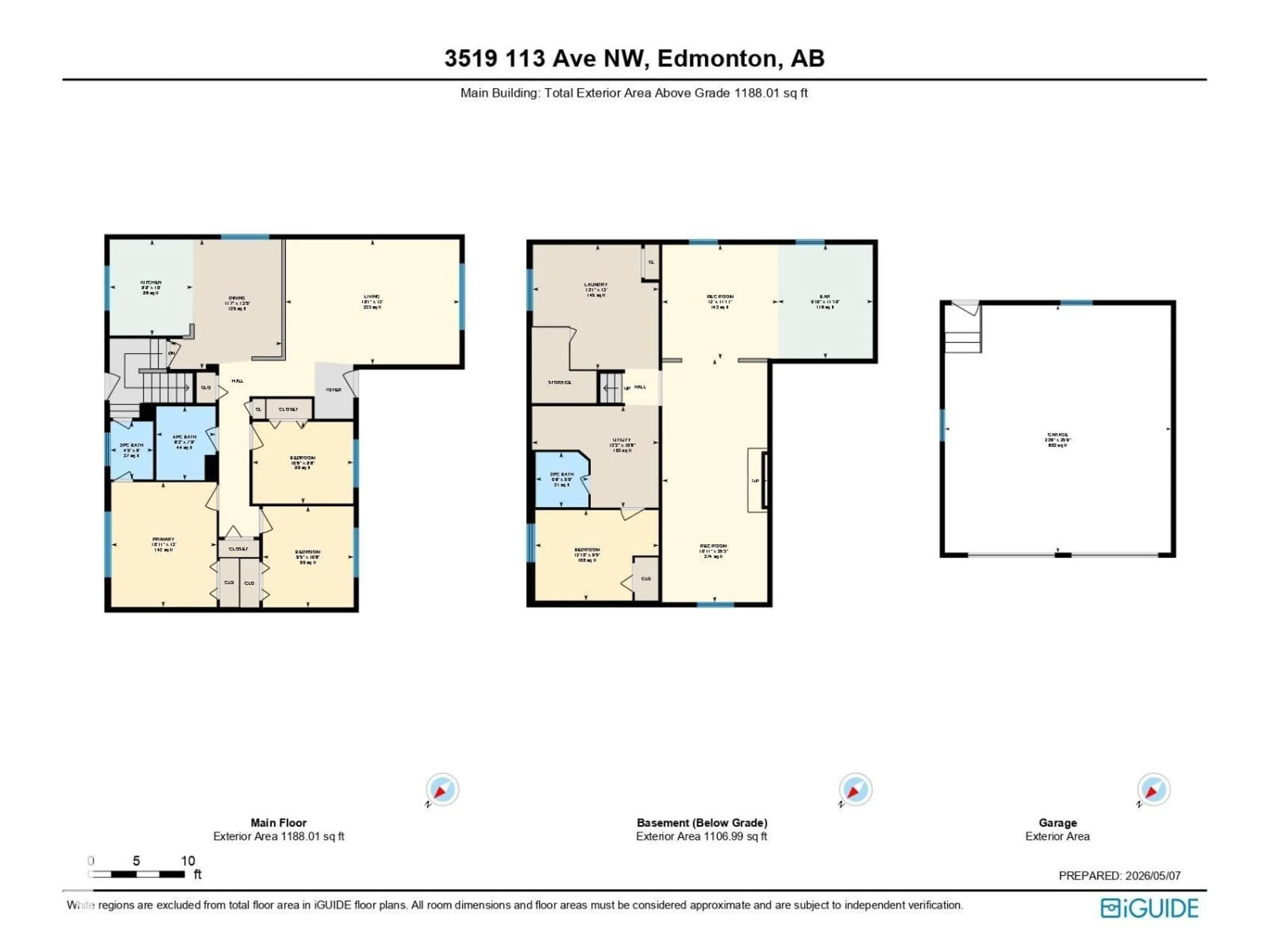 Floor plan for NW - 3519 113 AV, Edmonton Alberta T5W0P5