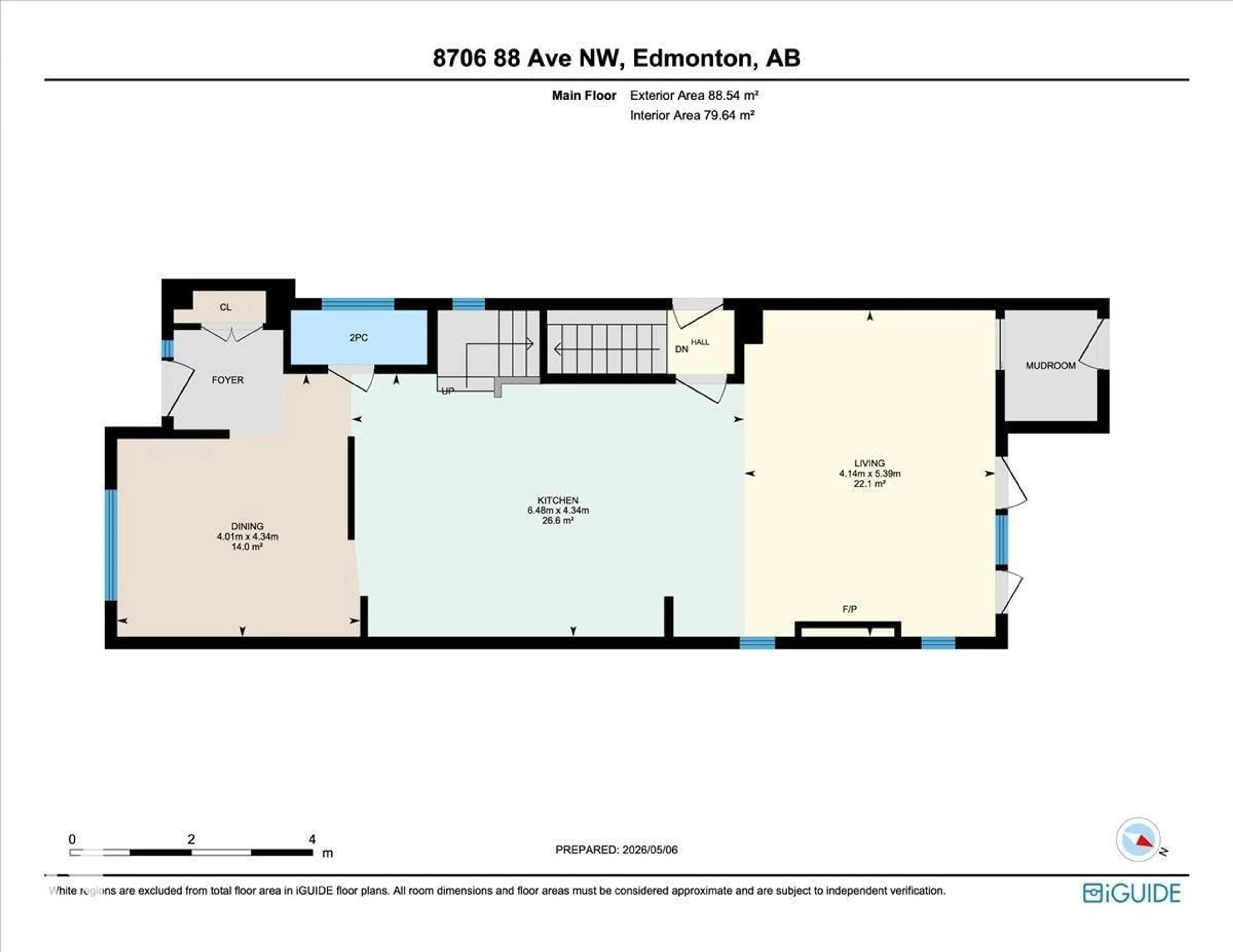 Floor plan for 8706 88 AV, Edmonton Alberta T6C1L6