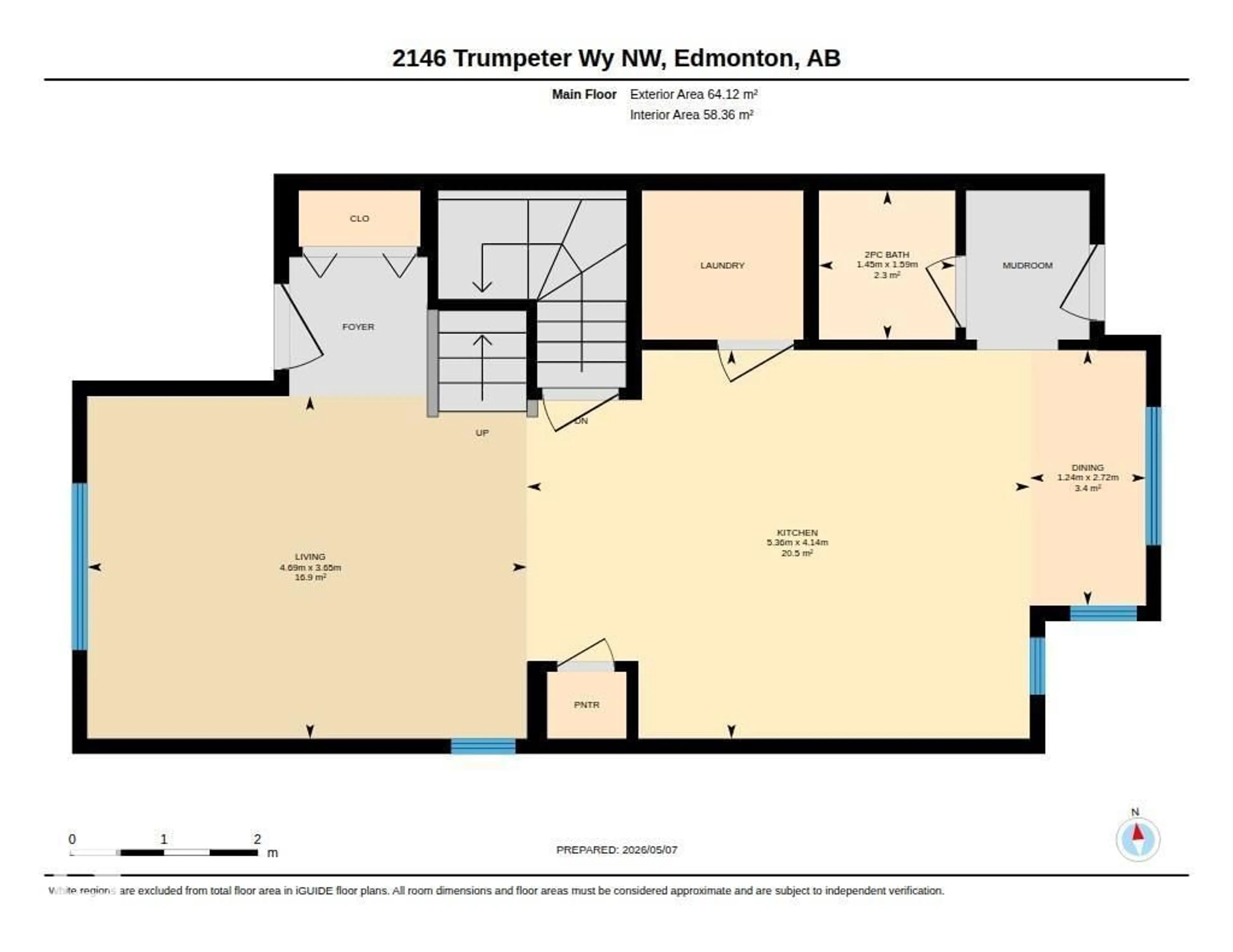 Floor plan for 2146 TRUMPETER WY, Edmonton Alberta T5S0G4