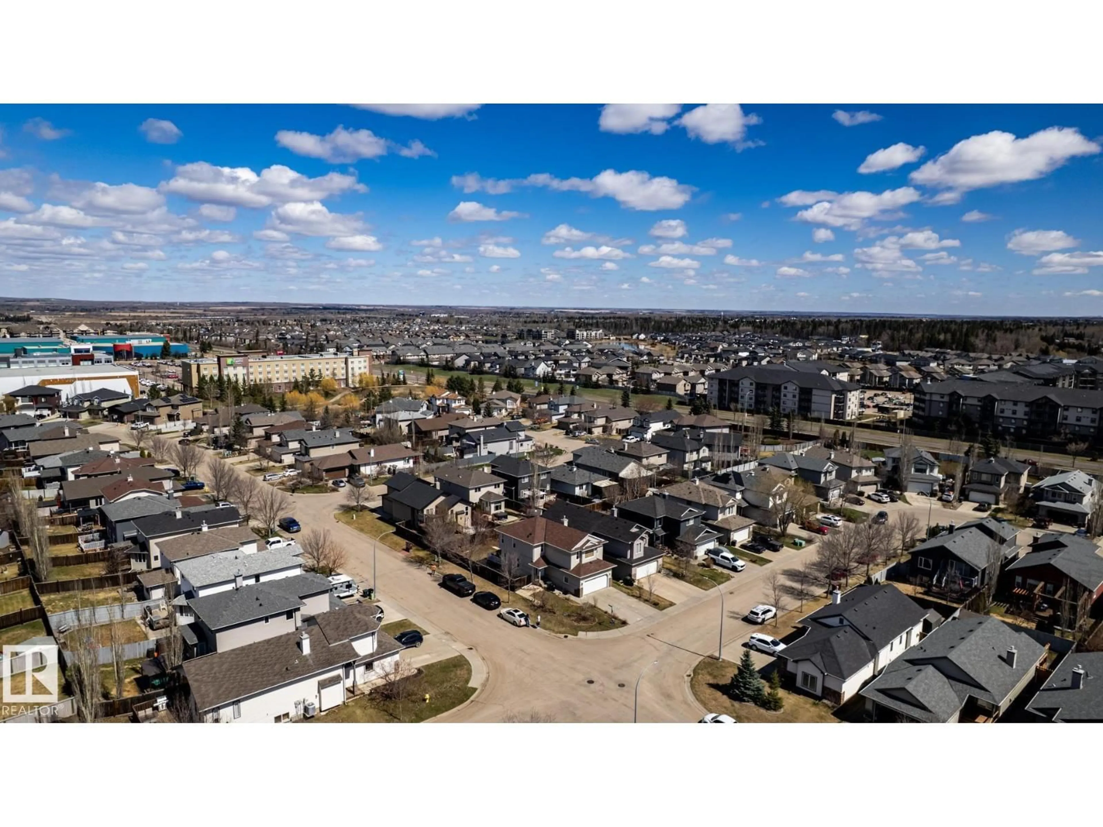 A pic from outside/outdoor area/front of a property/back of a property/a pic from drone, street for 55 LAMPLIGHT CV, Spruce Grove Alberta T7X4R2