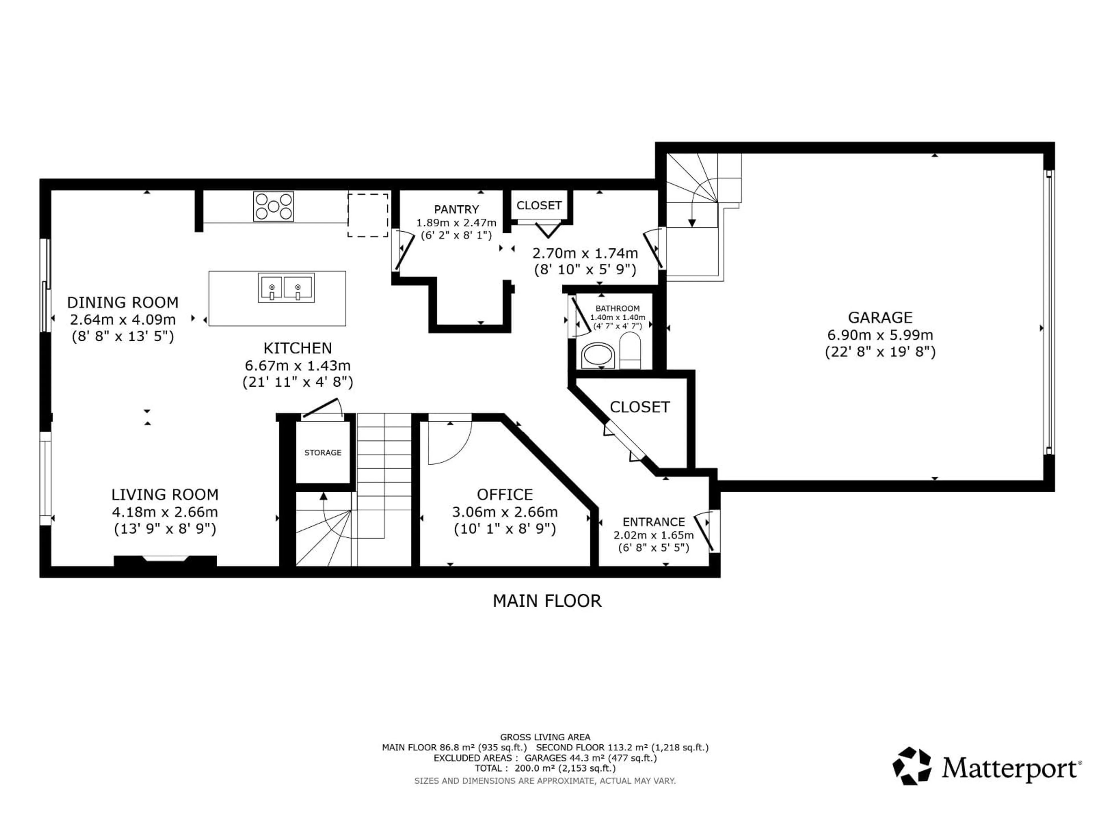 Floor plan for 934 BERG PL, Leduc Alberta T9E1J6
