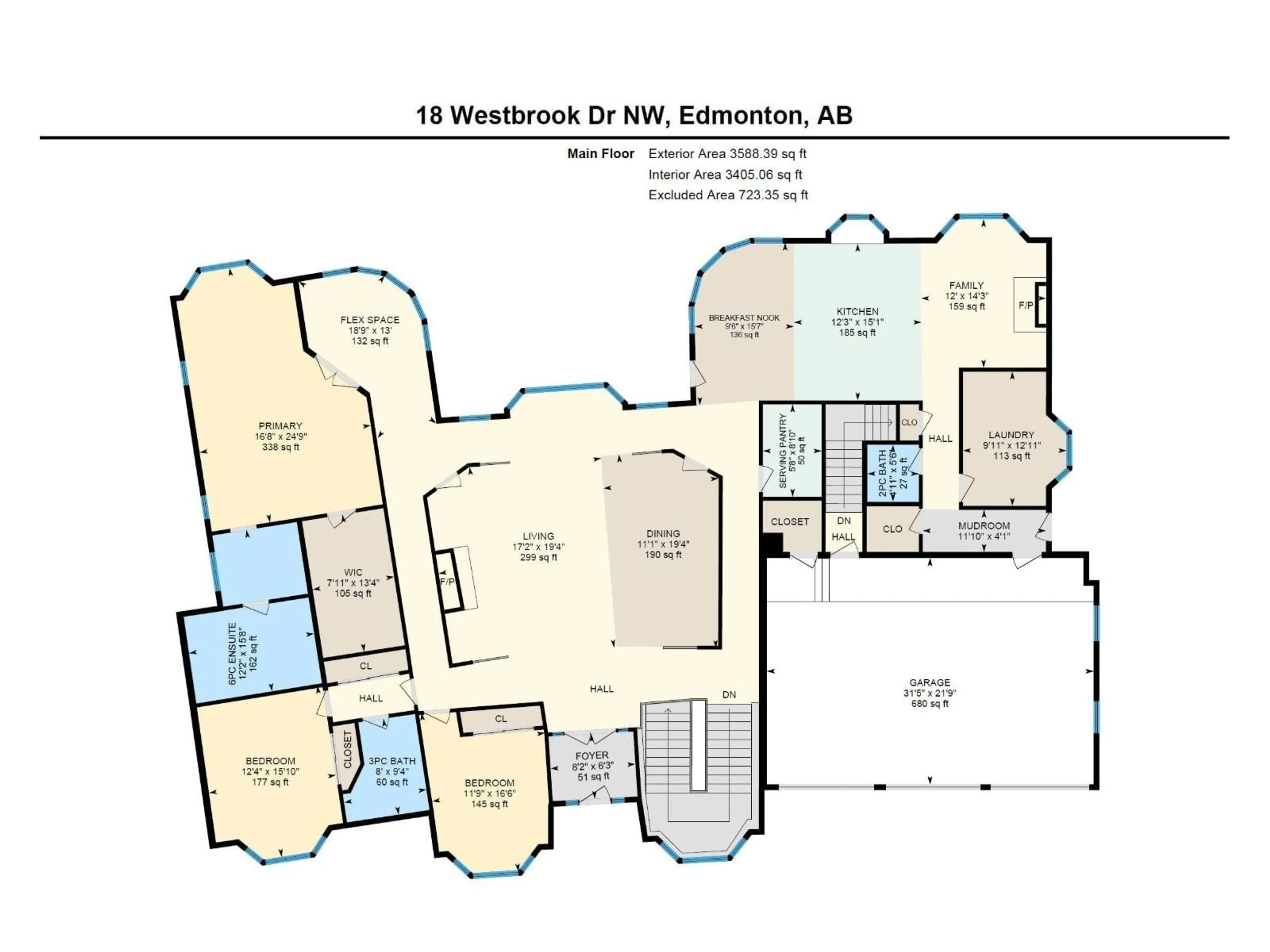 Floor plan for 18 WESTBROOK DR, Edmonton Alberta T6J2C9