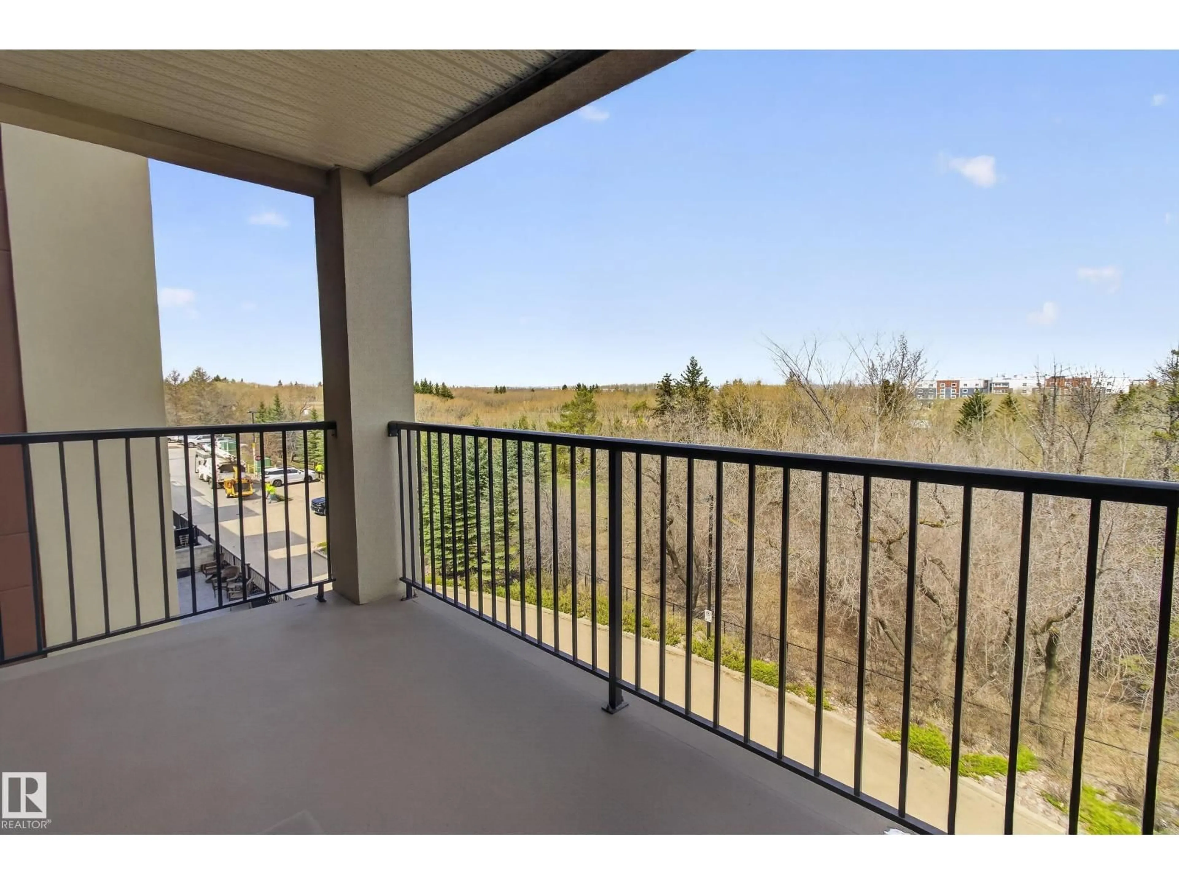 Balcony in the apartment, water/lake/river/ocean view for #301 - 501 PALISADES WY, Sherwood Park Alberta T8H0H8