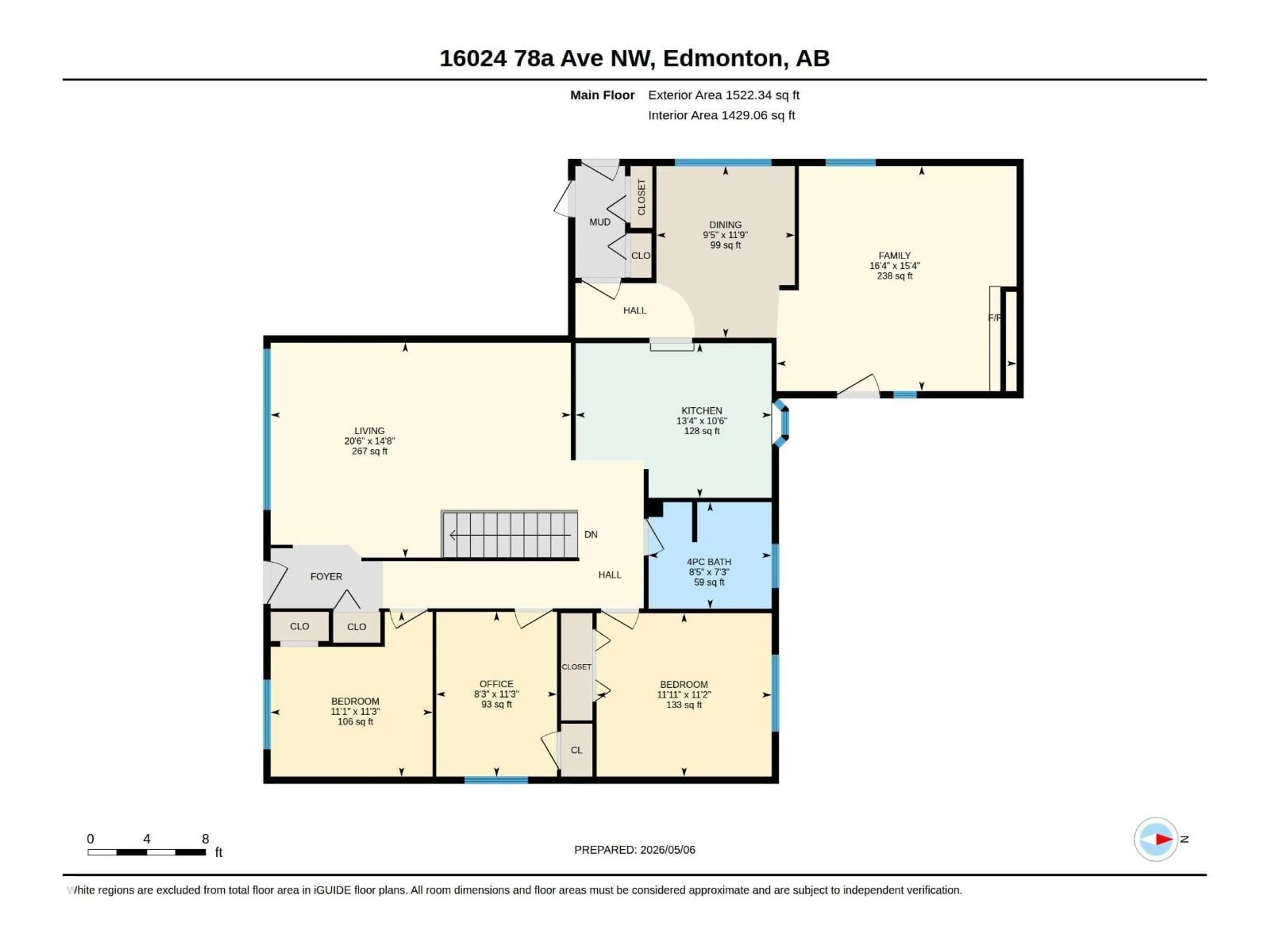 Floor plan for 16024 78A AV, Edmonton Alberta T5R3G3