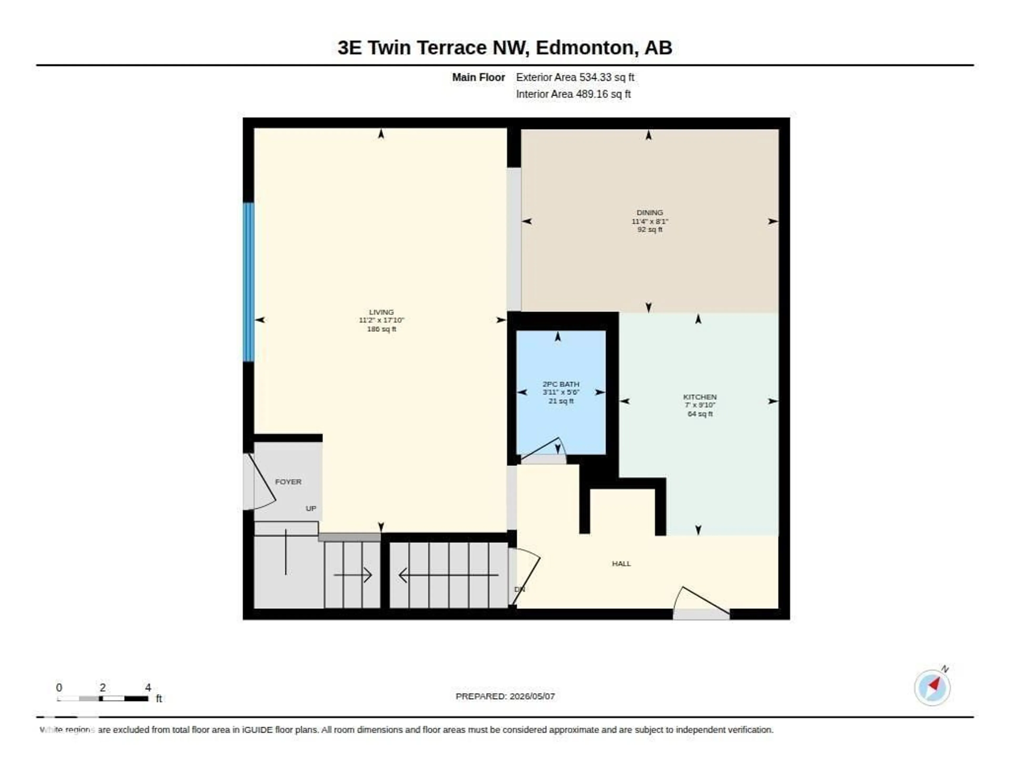 Floor plan for NW - 3E TWIN TC, Edmonton Alberta T6K1V4
