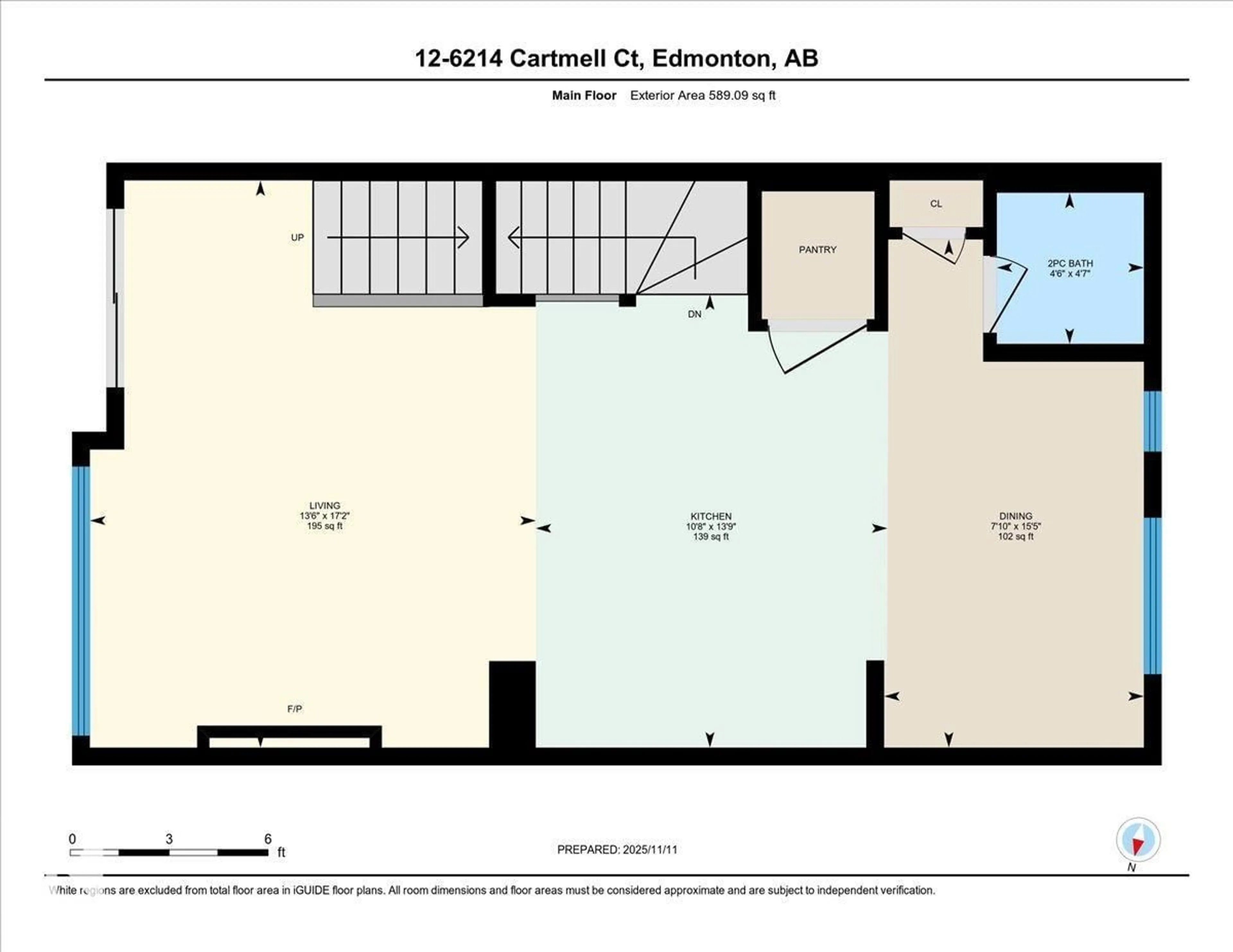 Floor plan for #12 - 6214 CARTMELL CO, Edmonton Alberta T6W5A7