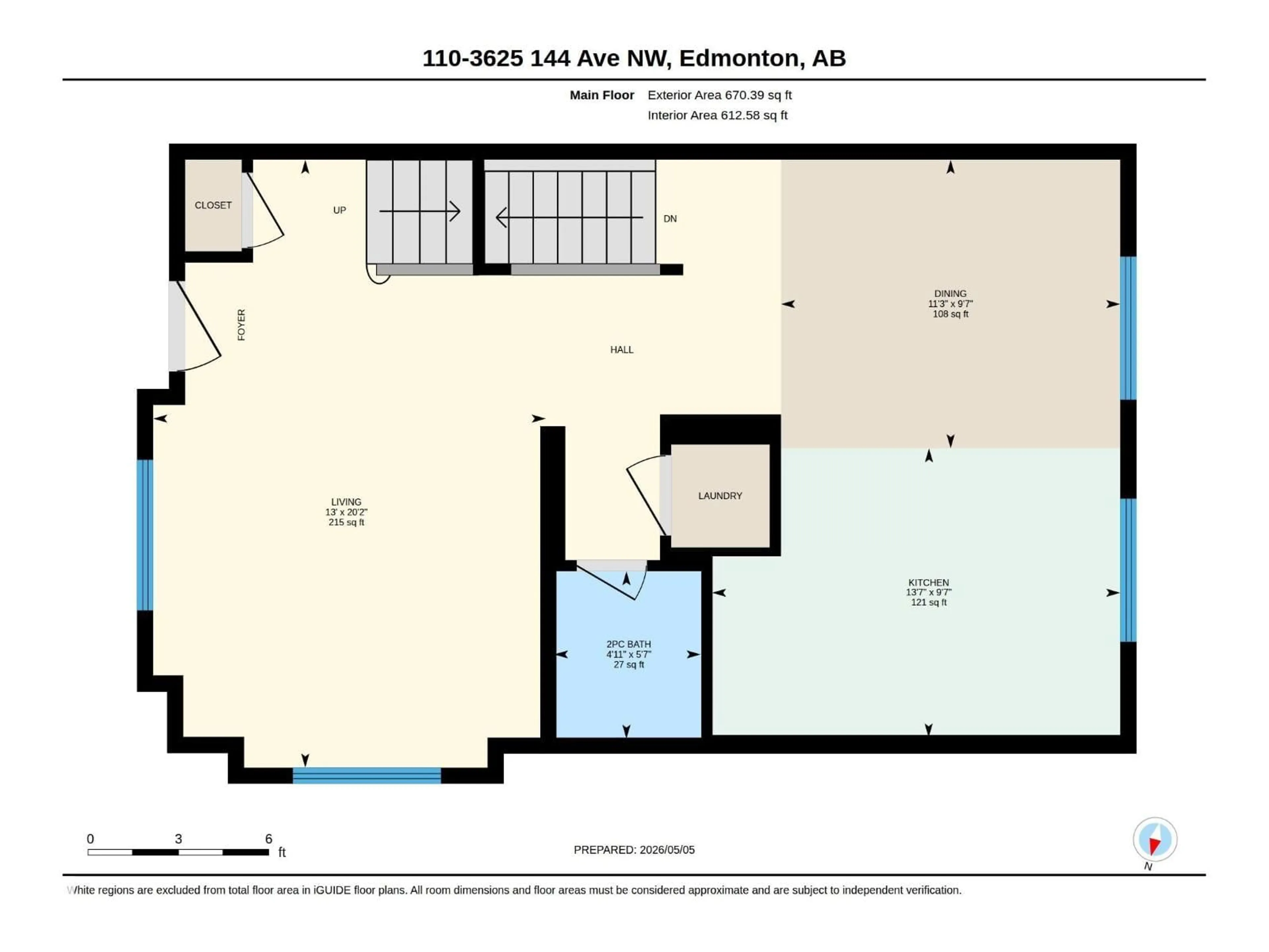 Floor plan for 110 - 3625 144 AV, Edmonton Alberta T5Y0T3