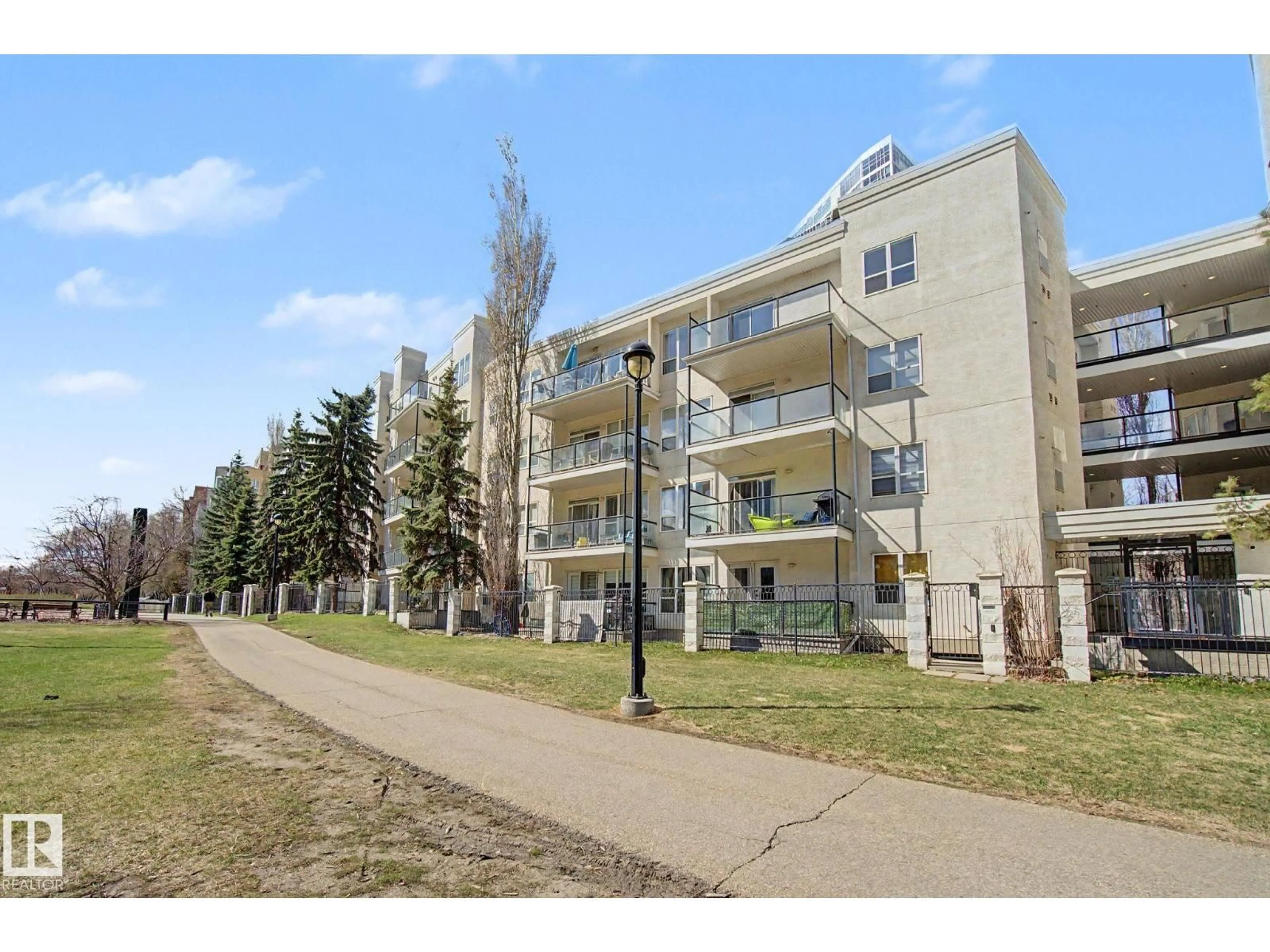 Patio, street for 10033 - 411 110 ST NW, Edmonton Alberta T5K1J5
