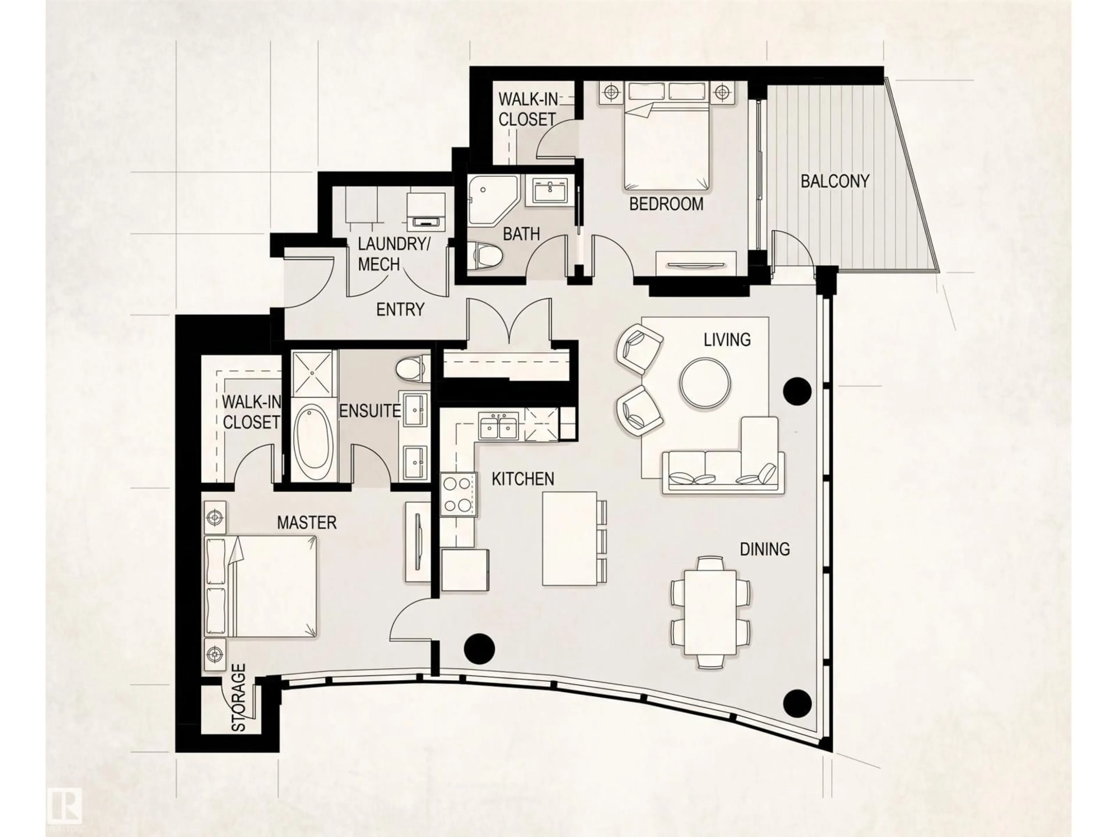 Floor plan for 9720 - 1605 106 ST, Edmonton Alberta T5K0K8