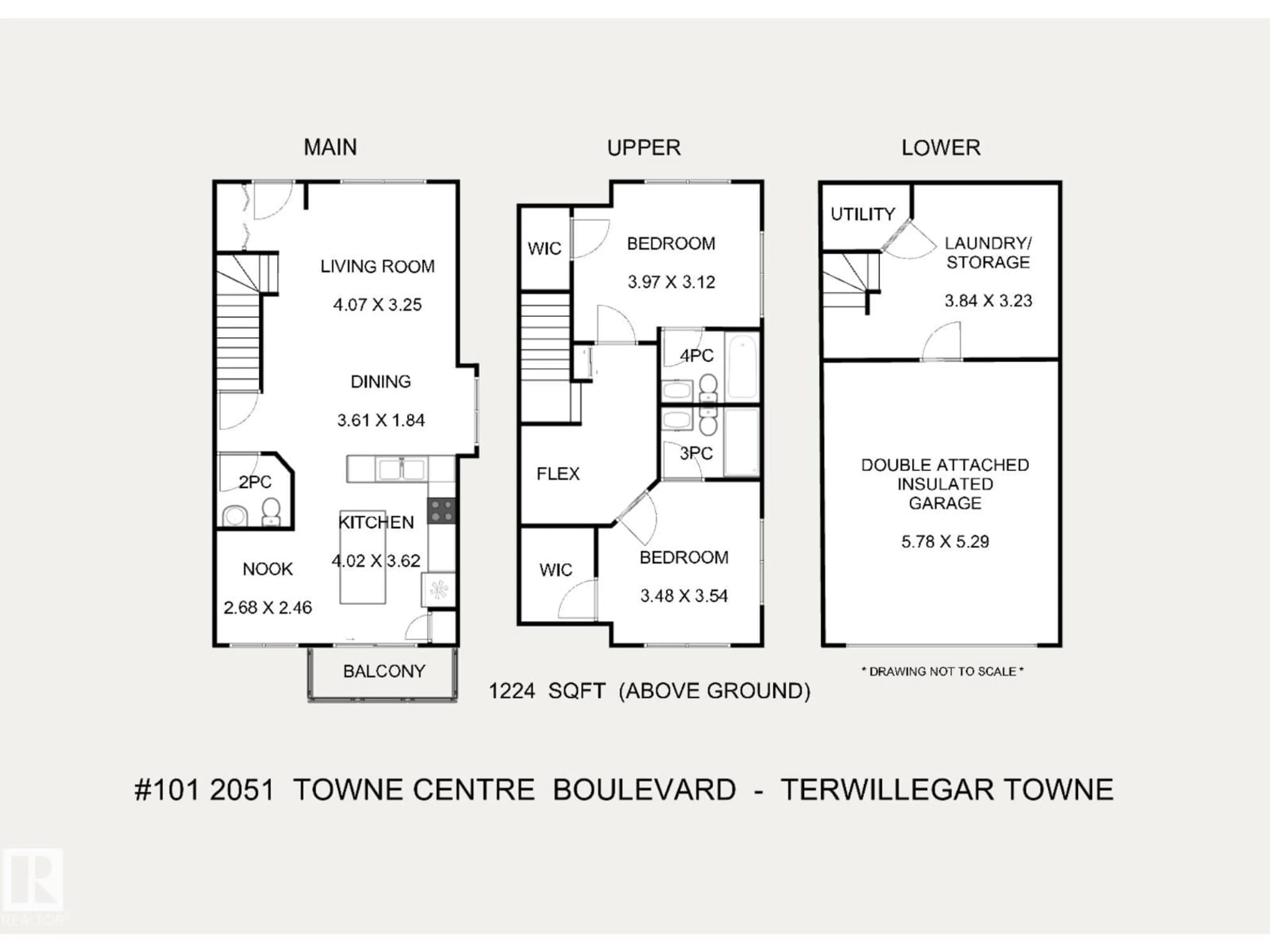 Floor plan for #101 - 2051 TOWNE CENTRE BV, Edmonton Alberta T6R0G8