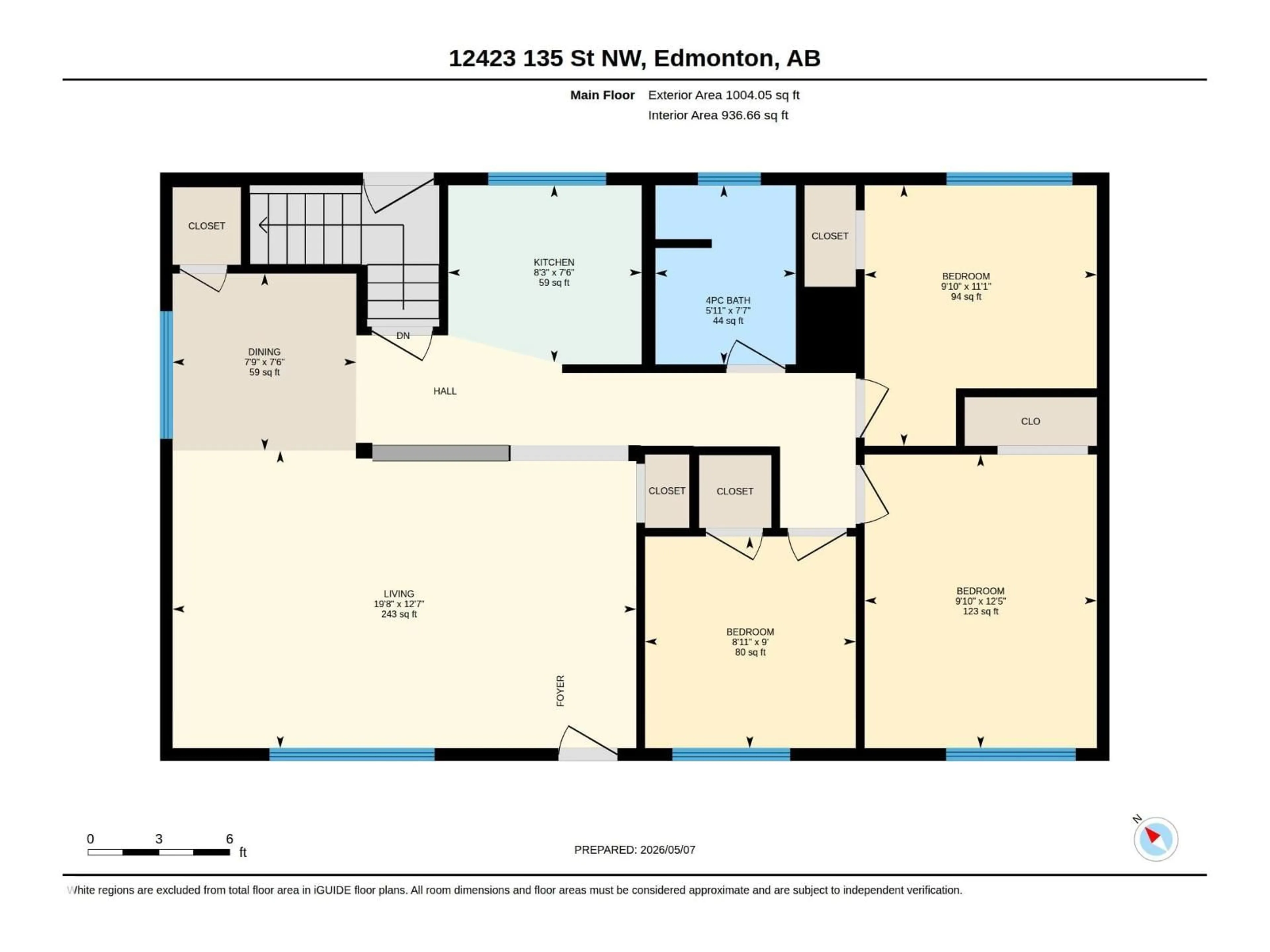 Floor plan for NW - 12423 135 ST, Edmonton Alberta T5L1X8