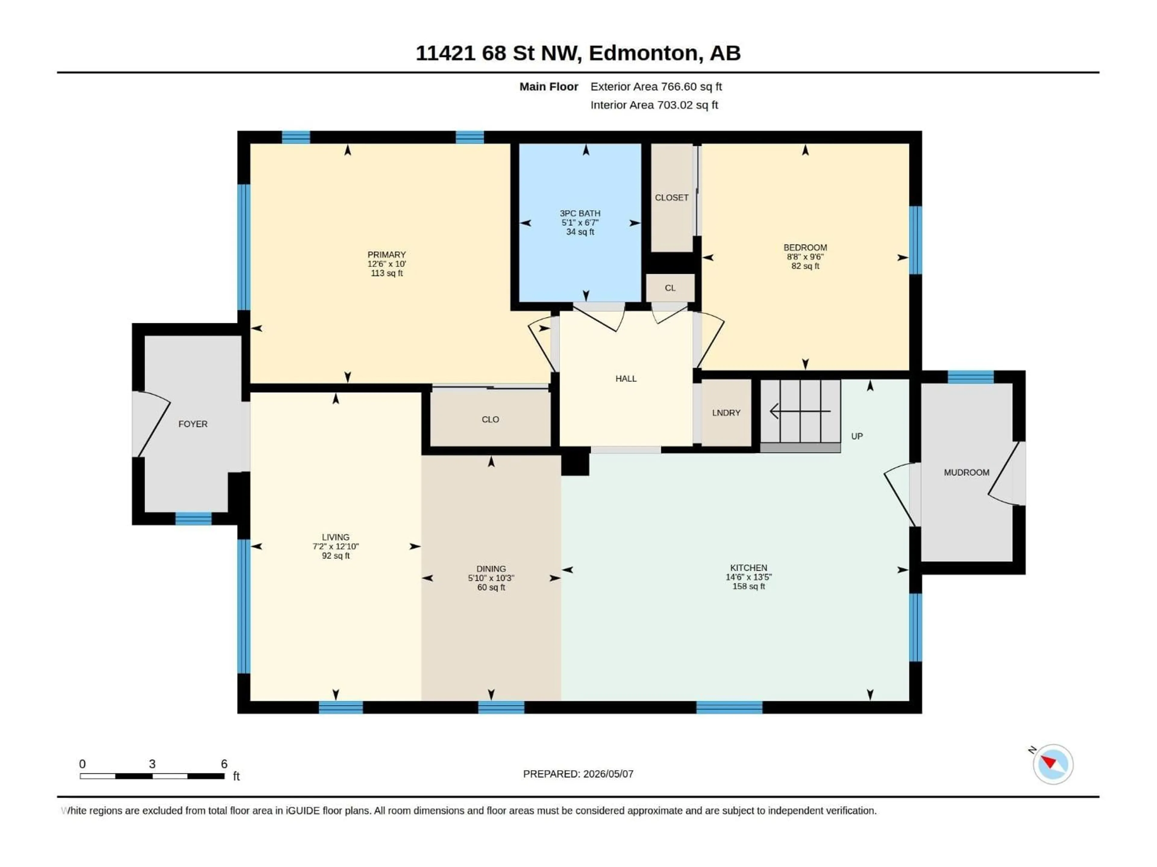 Floor plan for 11421 68 ST, Edmonton Alberta T5B1P1