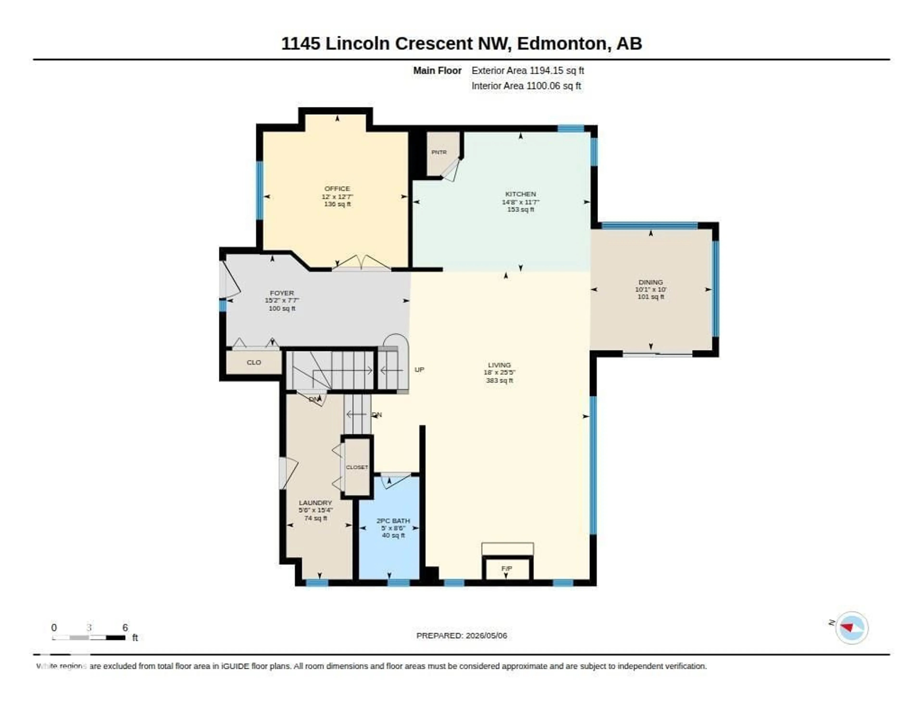 Floor plan for 1145 LINCOLN CR, Edmonton Alberta T6R3B2