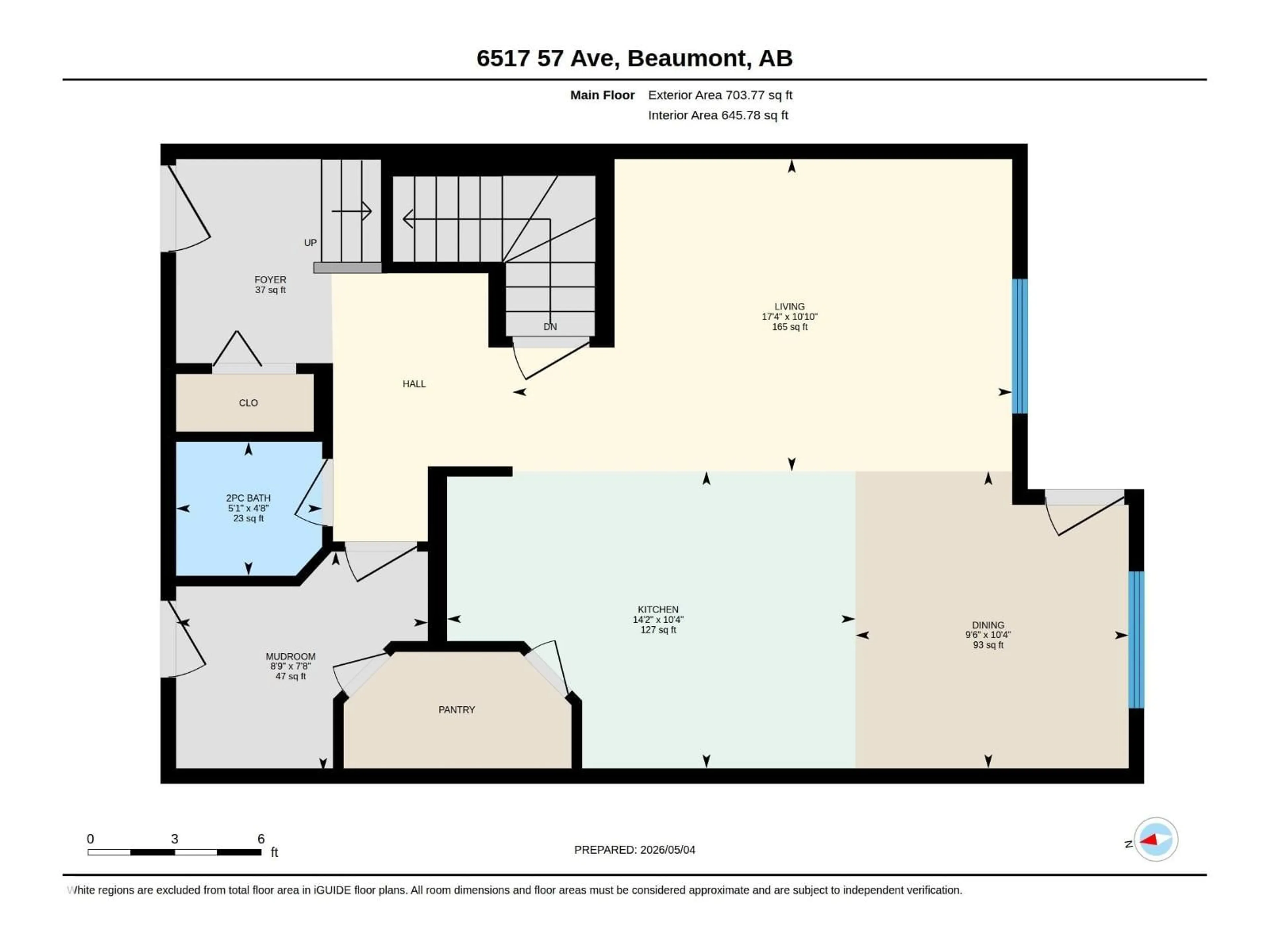 Floor plan for 6517 57 AV, Beaumont Alberta T4X2A4