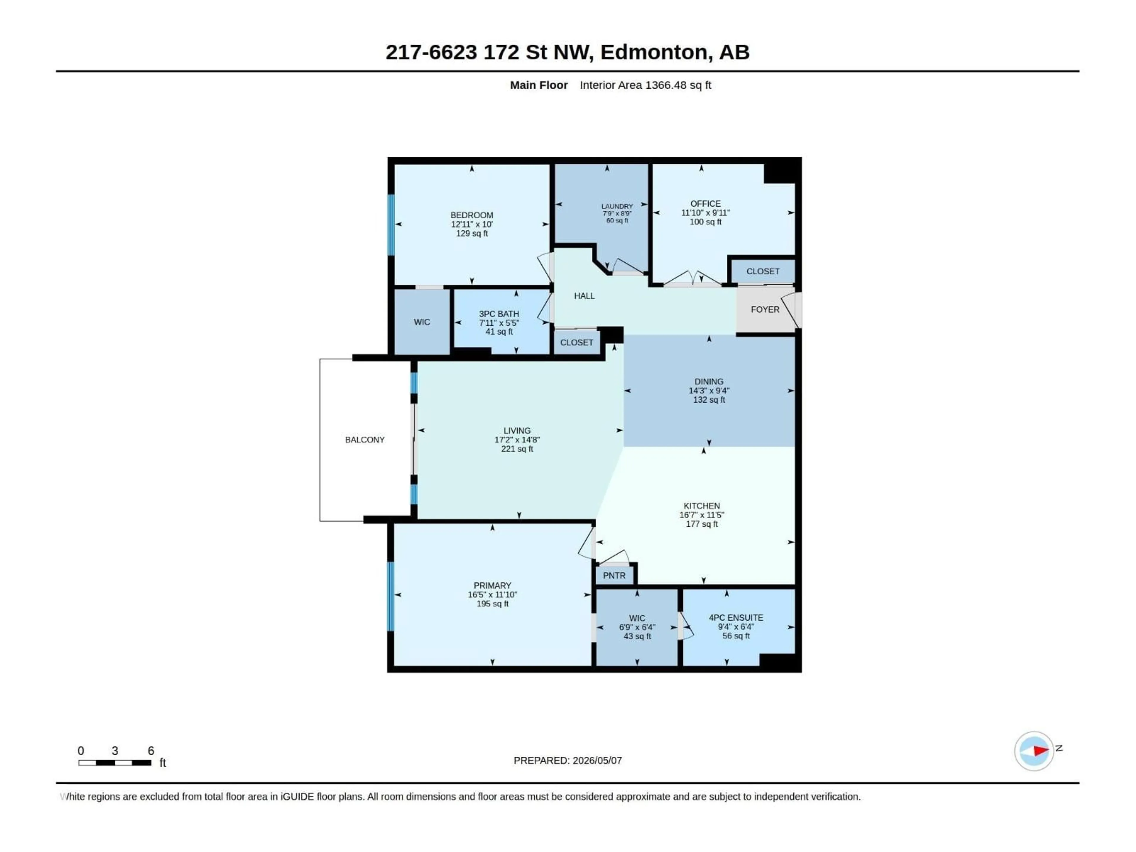 Floor plan for 217 - 6623 172 ST, Edmonton Alberta T5T6J2