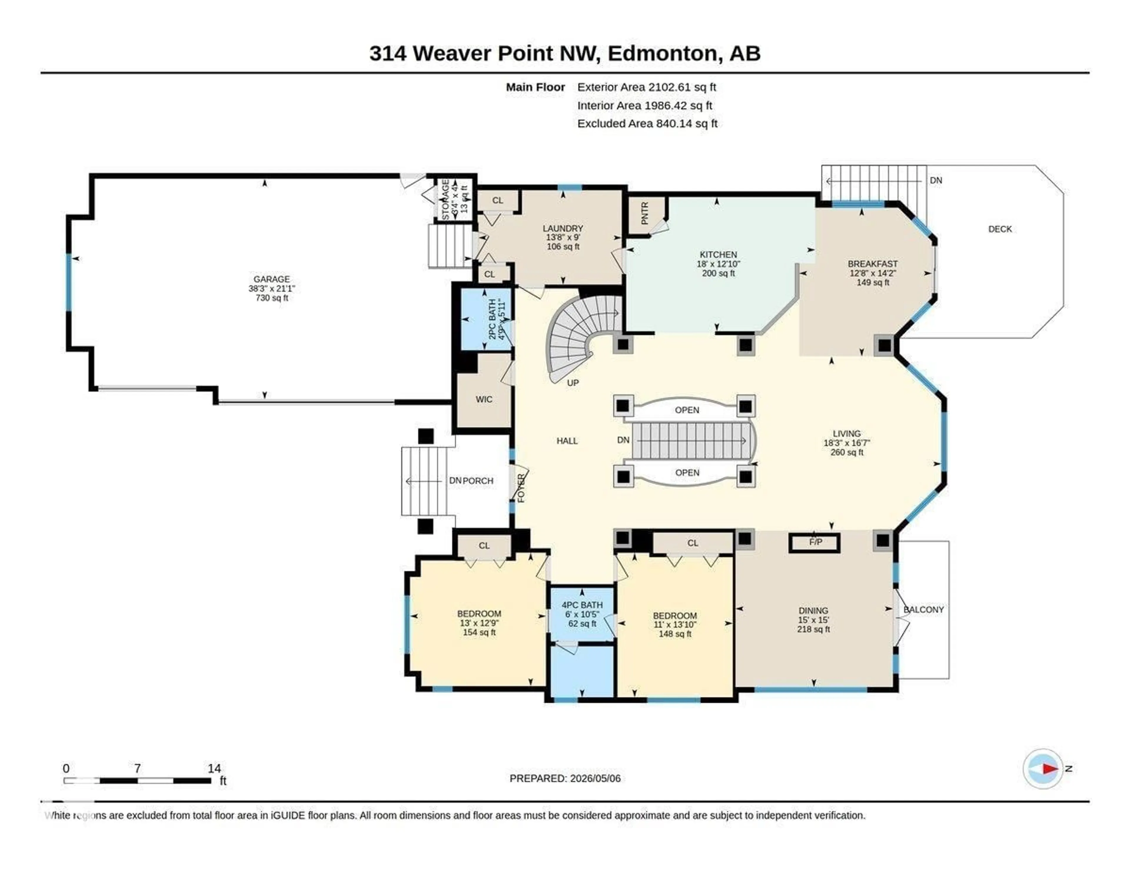 Floor plan for 314 WEAVER PT, Edmonton Alberta T6M2J4