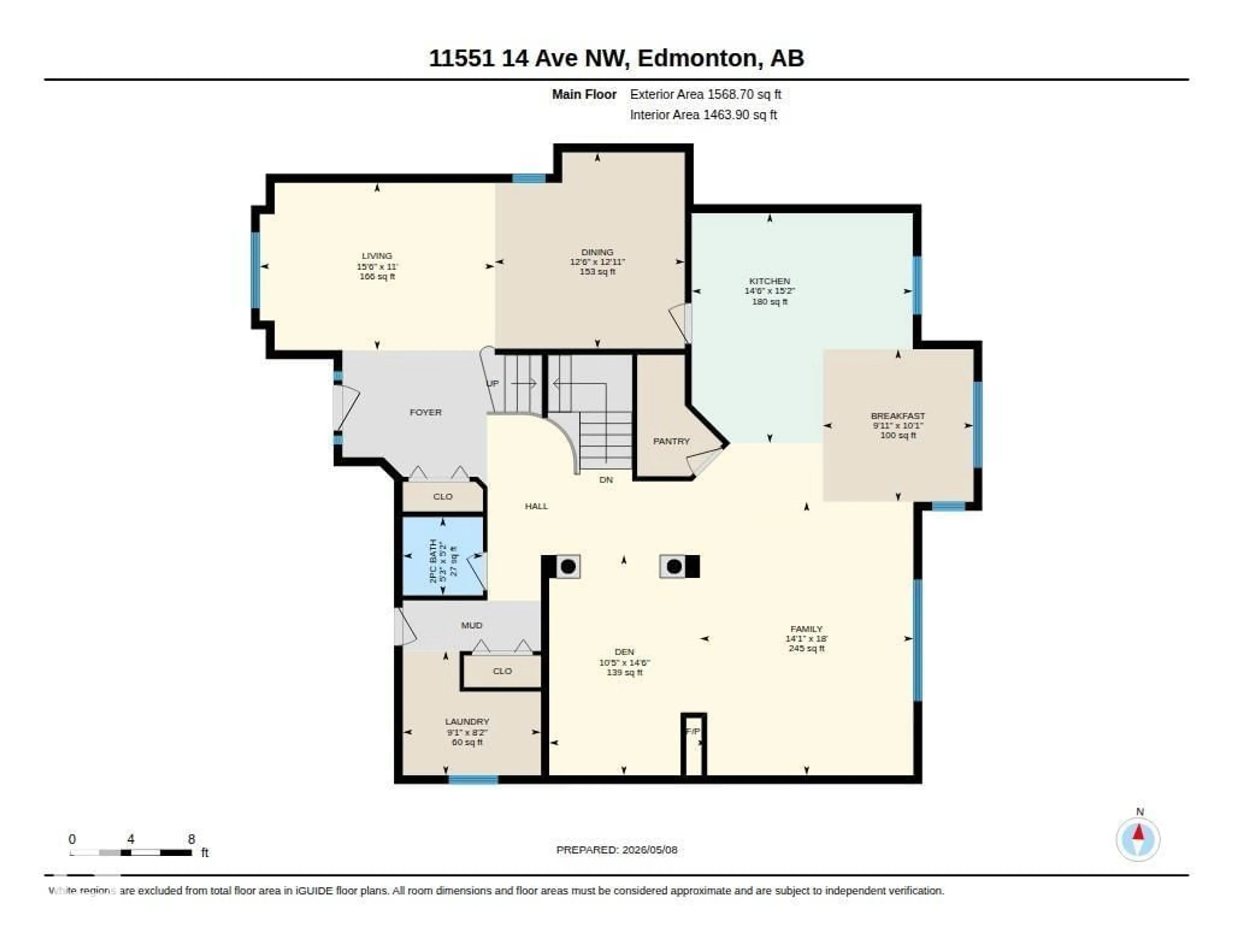 Floor plan for 11551 14 AV, Edmonton Alberta T6J7B3
