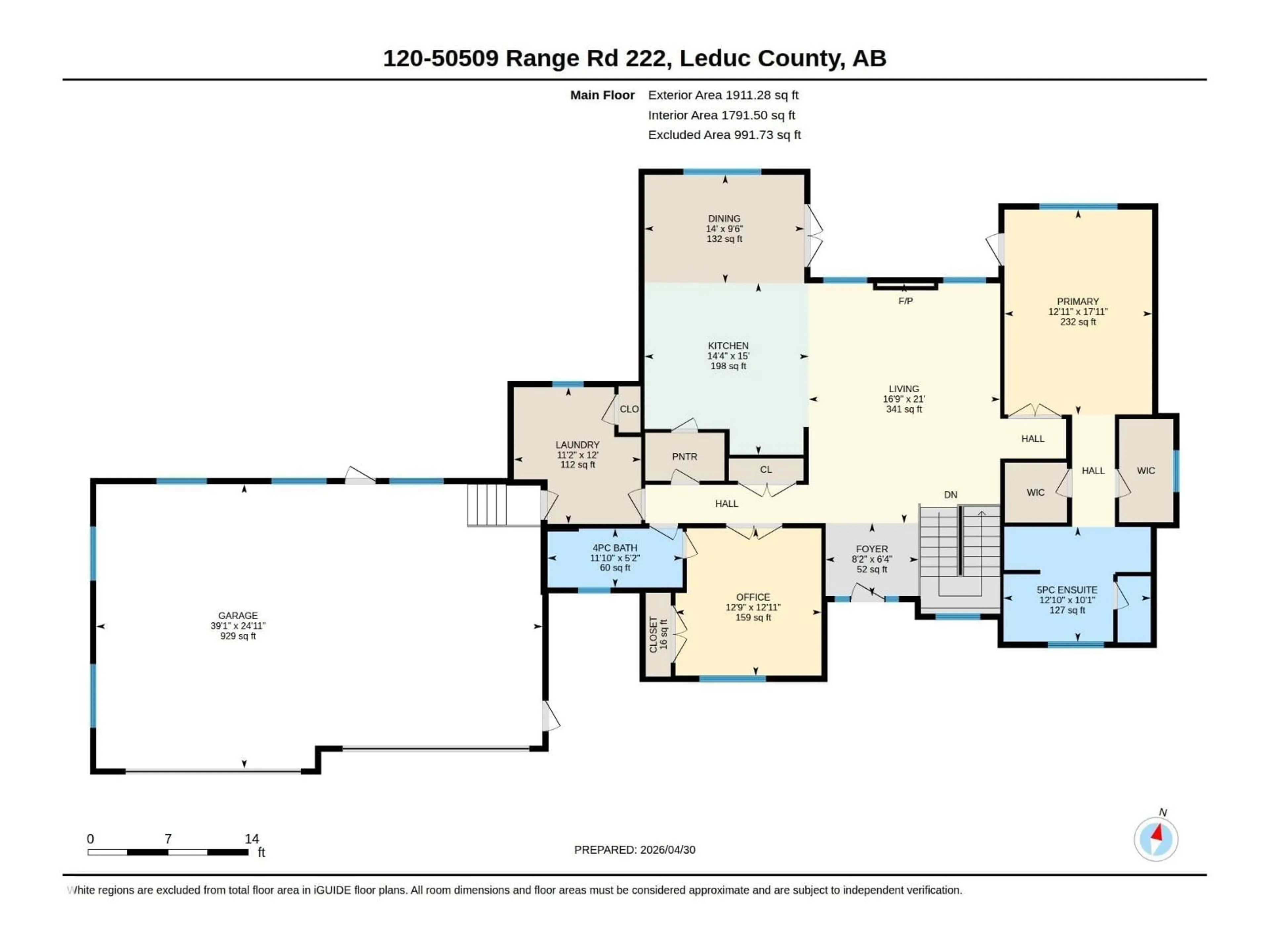Floor plan for 120 50509 RGE RD, Rural Leduc County Alberta T0B3M2