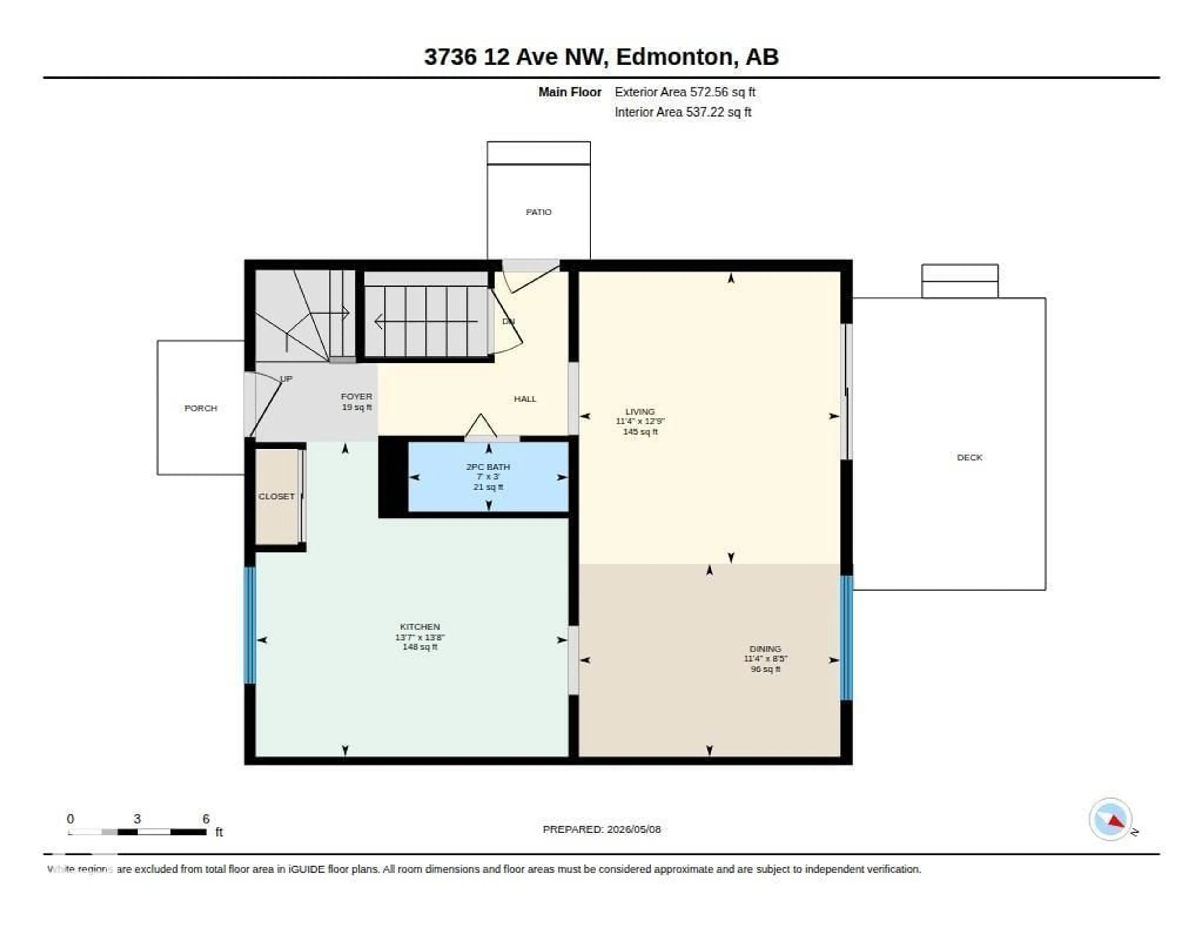 Floor plan for 3736 12 AV, Edmonton Alberta T6L3B2