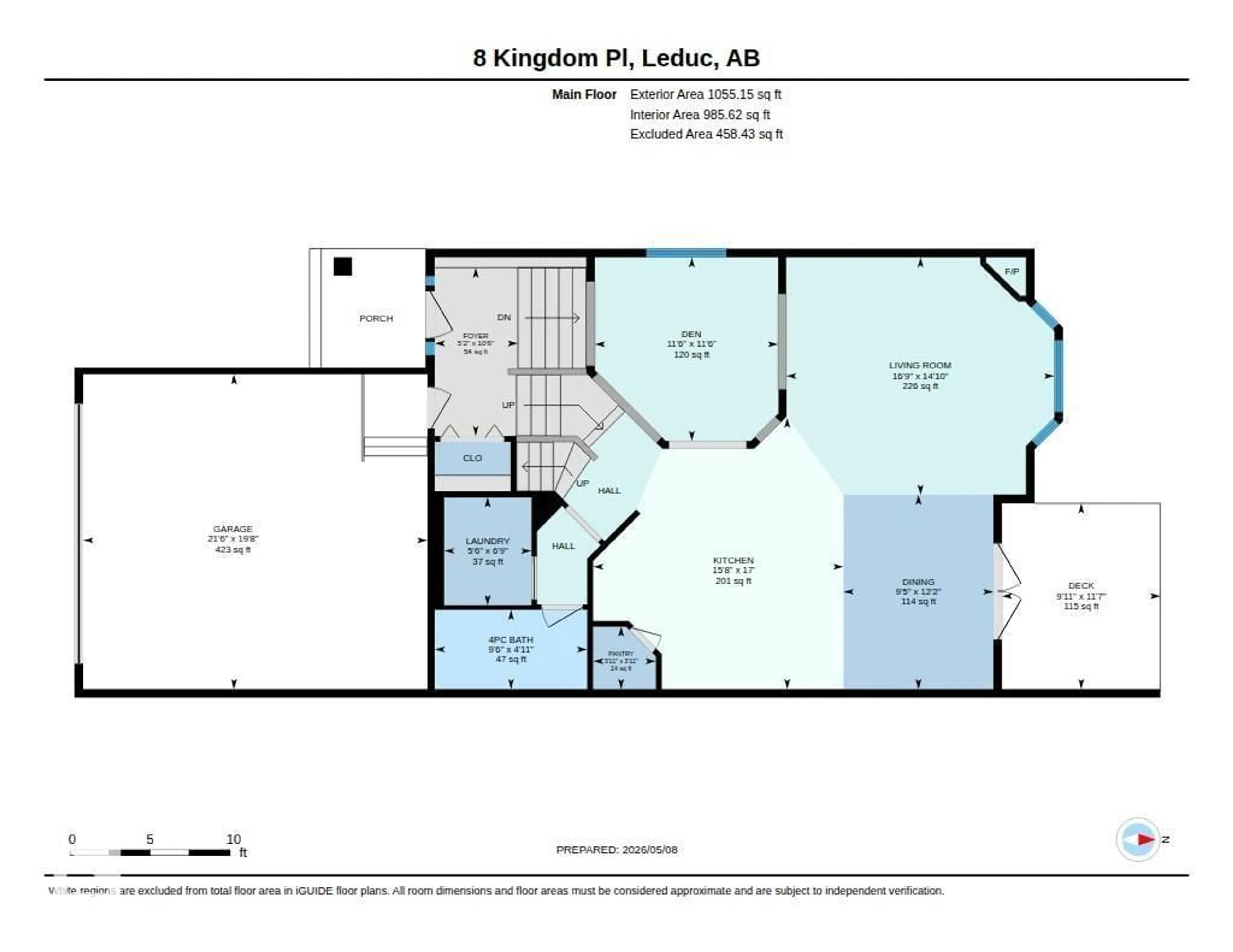 Floor plan for 8 KINGDOM PL, Leduc Alberta T9E0J2