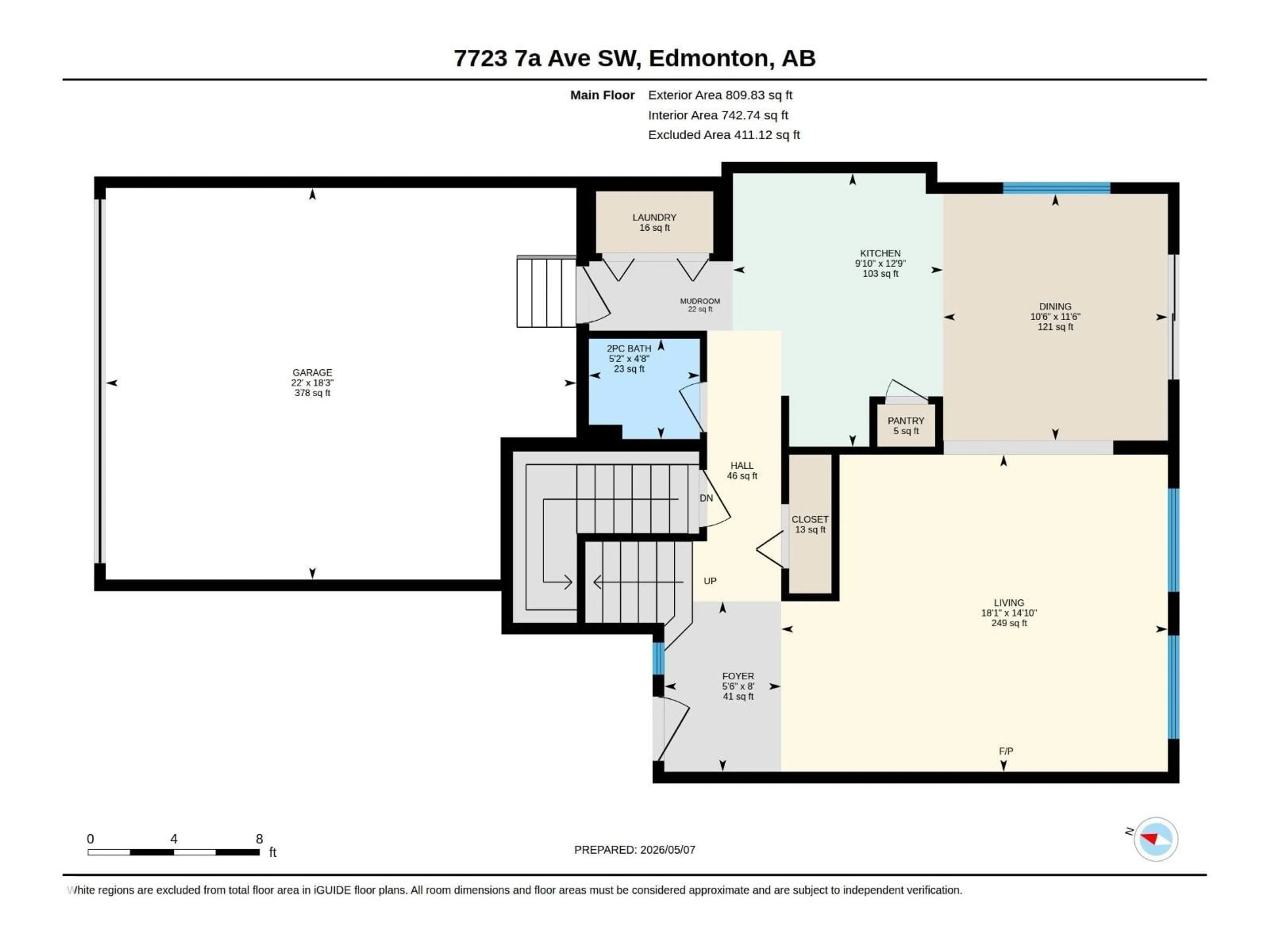 Floor plan for 7723 7A AV, Edmonton Alberta T6X0A2