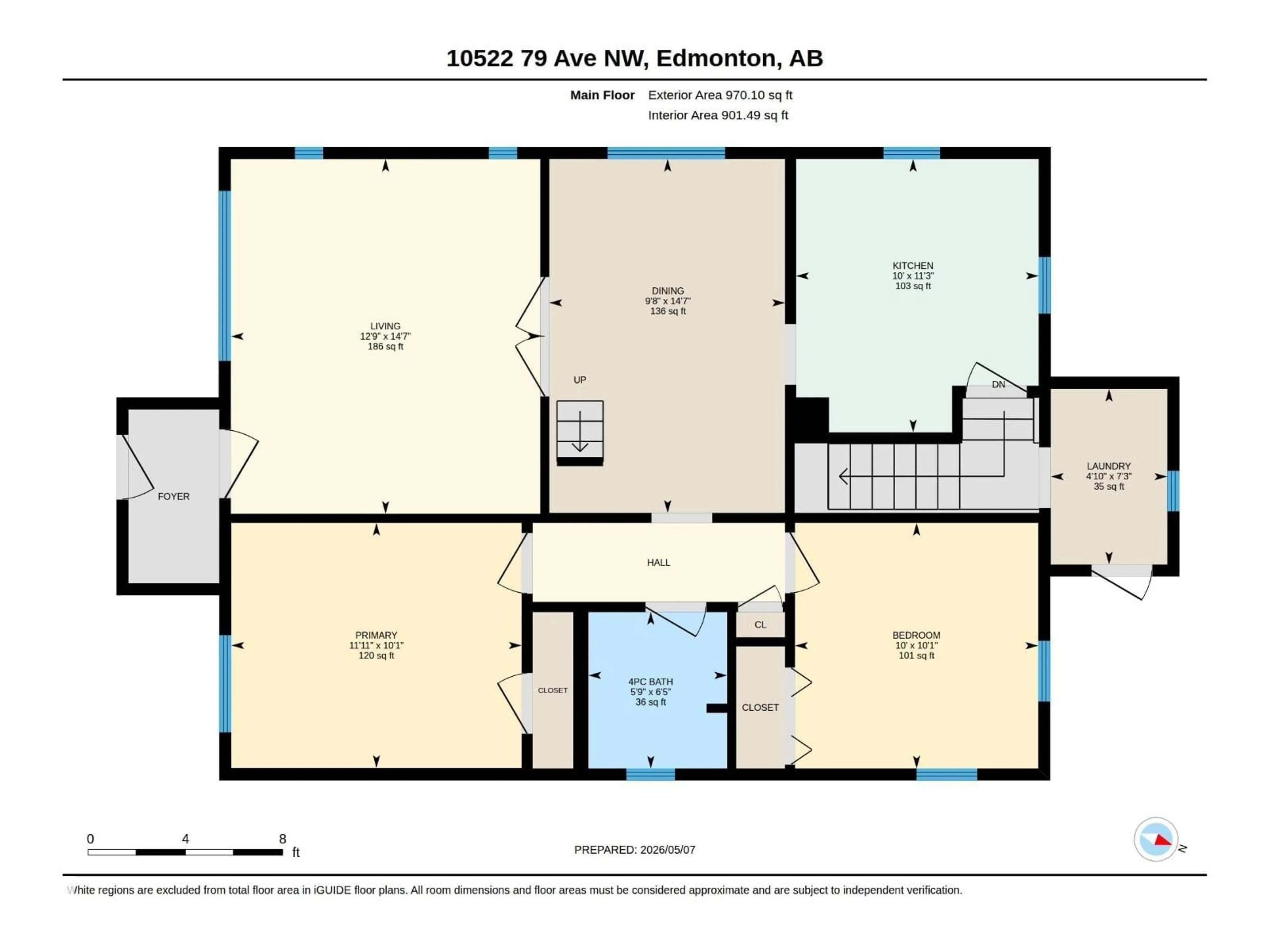 Floor plan for 10522 79 AV, Edmonton Alberta T6E1R8