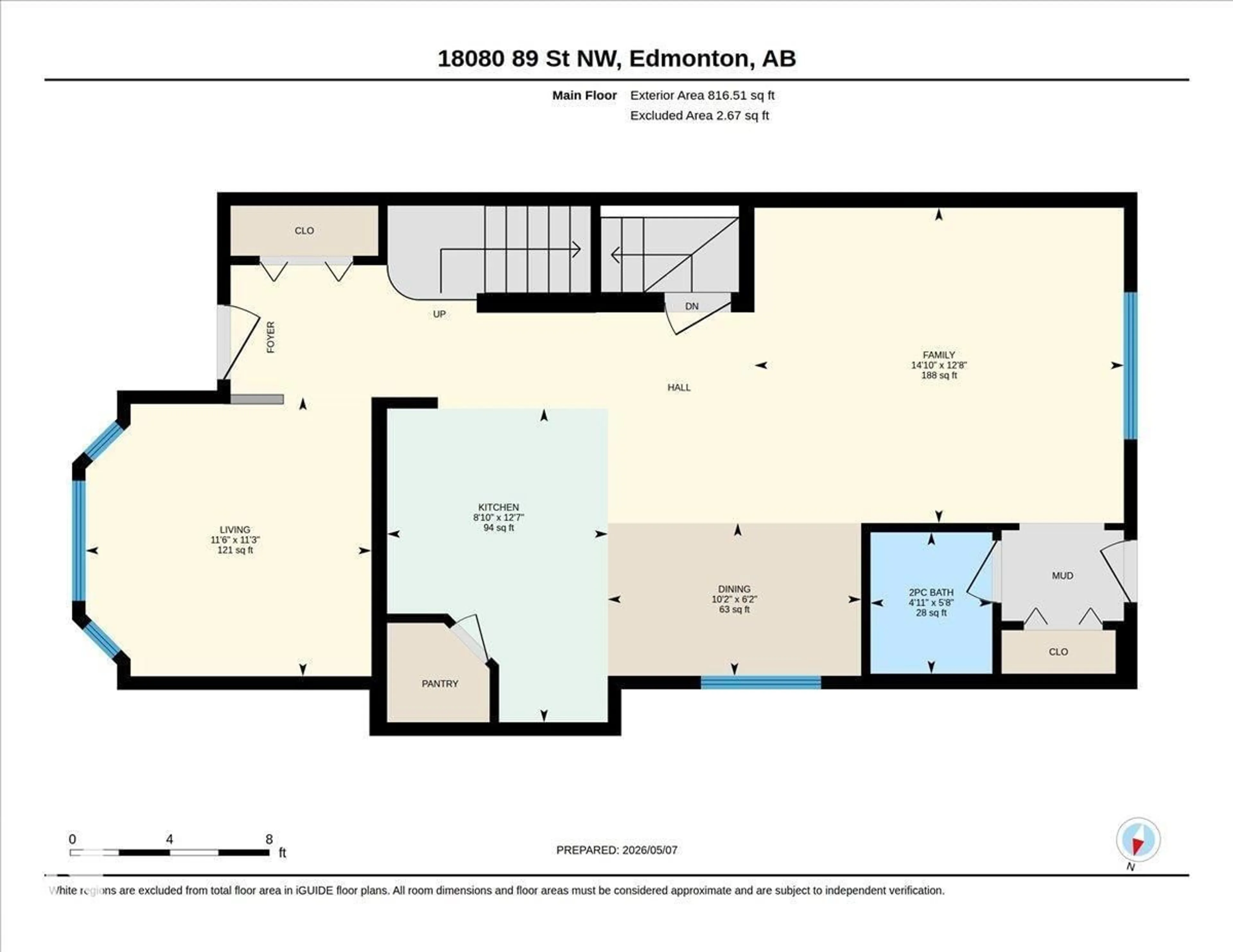 Floor plan for 18080 89 ST, Edmonton Alberta T5Z0J5