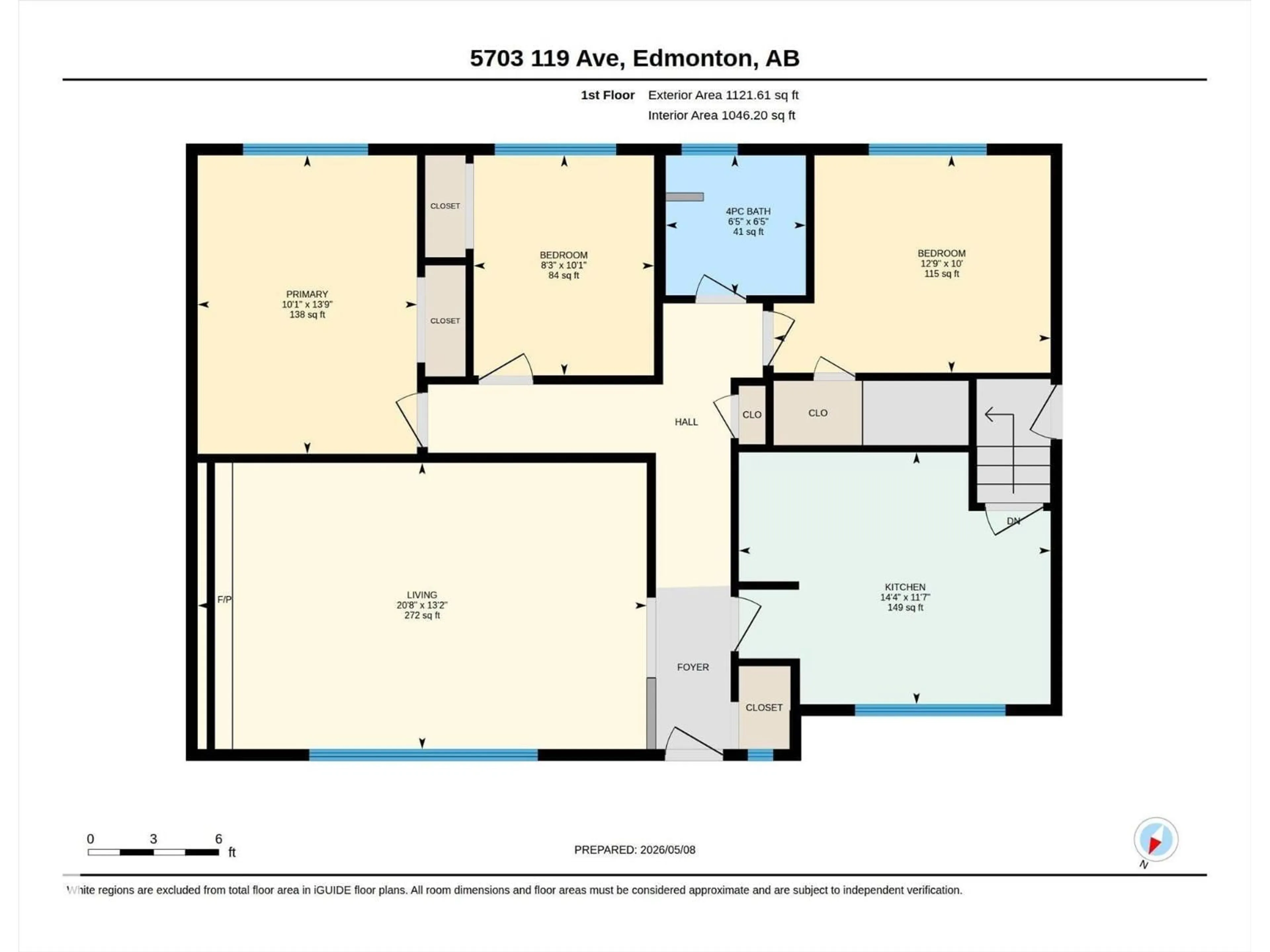 Floor plan for 5703 119 AV, Edmonton Alberta T5W1J2