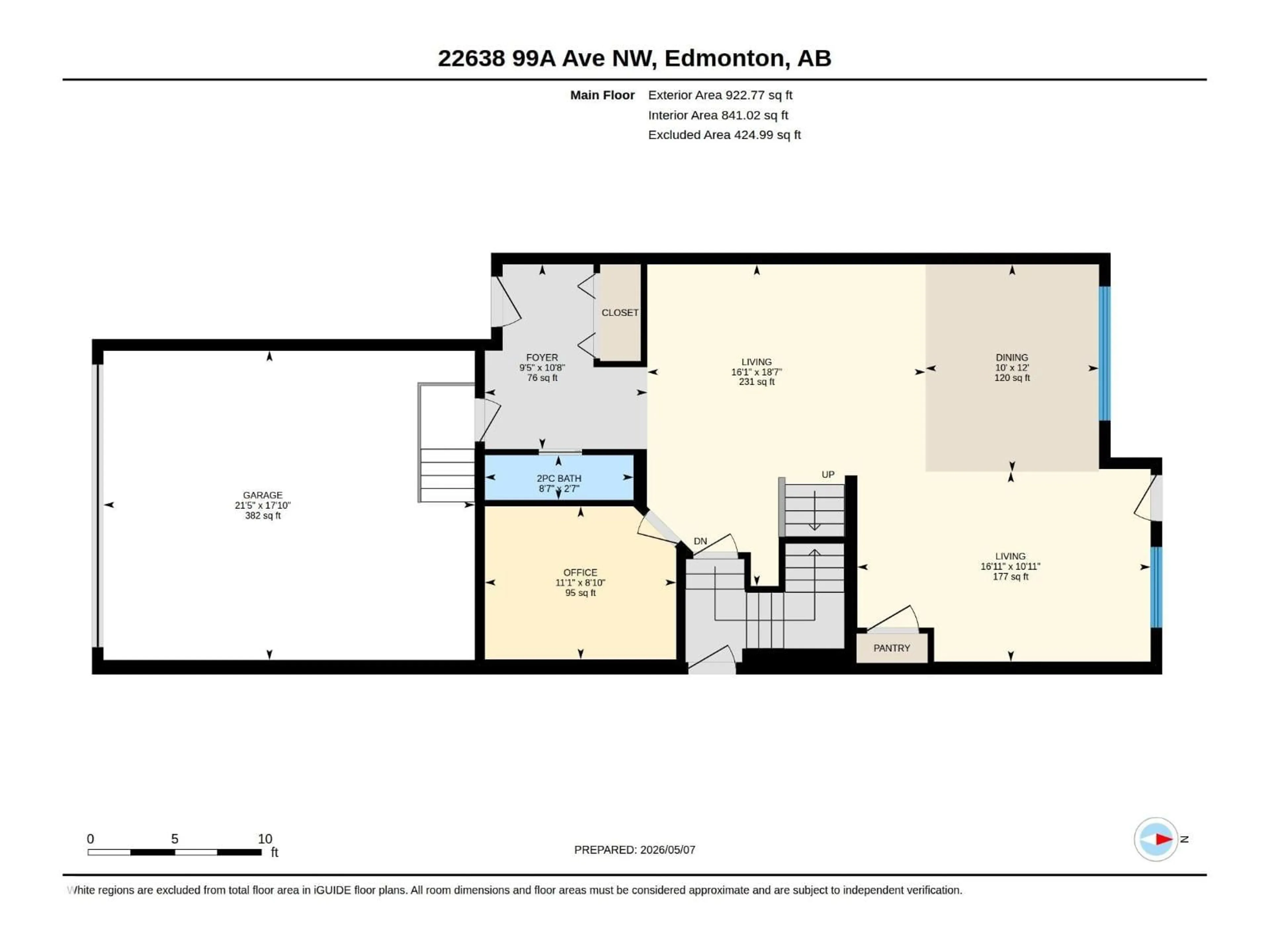 Floor plan for 22638 99A AV, Edmonton Alberta T5T7V1
