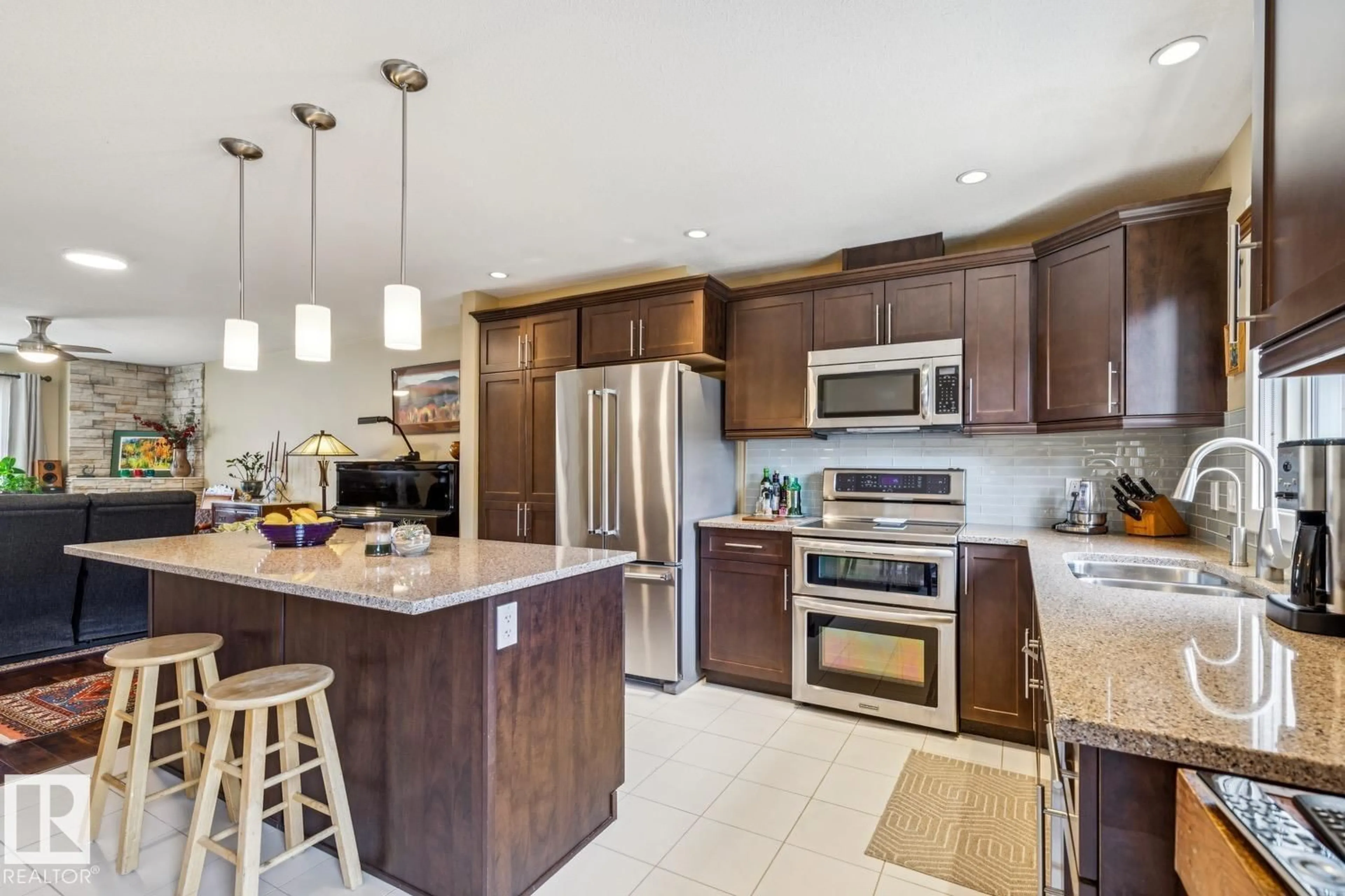 Open concept kitchen, ceramic/tile floor for 1002 - 401 PALISADES WY, Sherwood Park Alberta T8H0R7