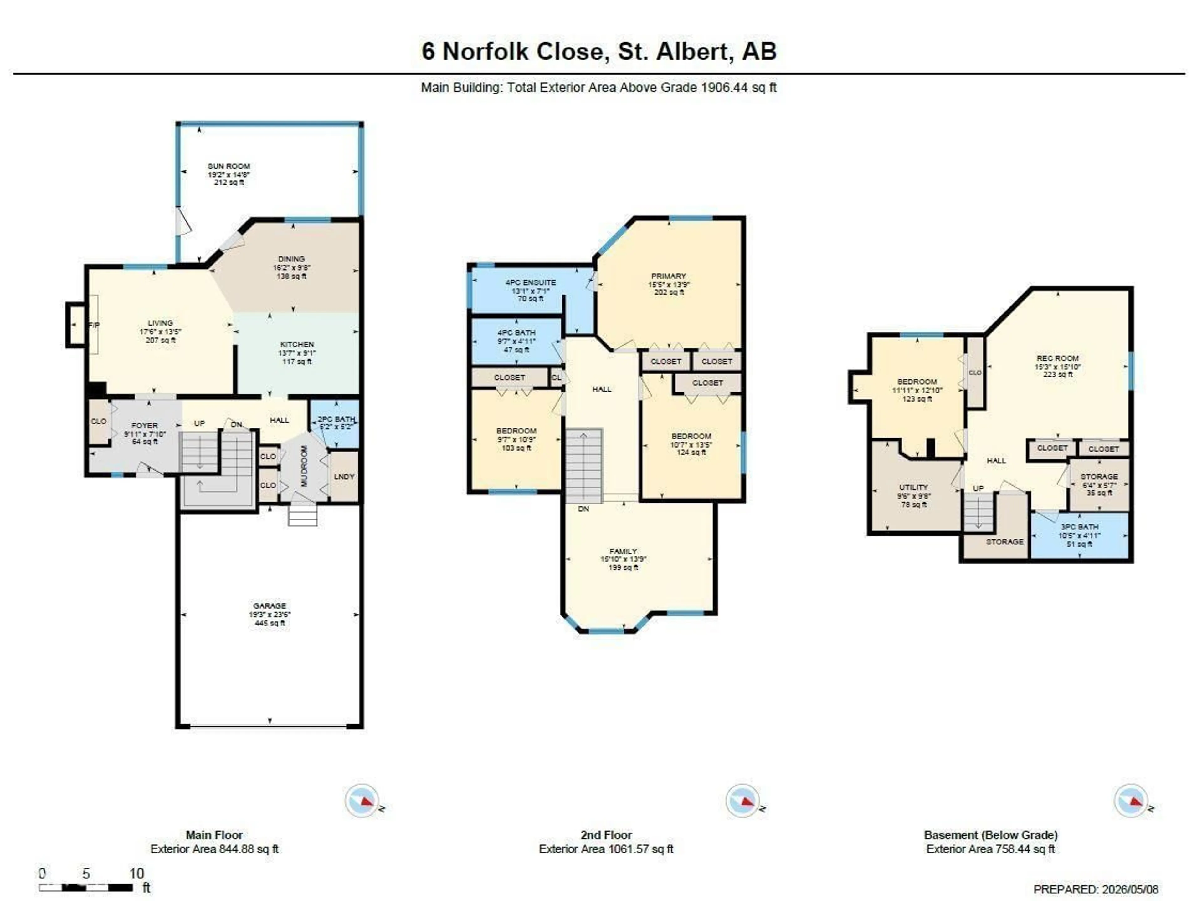 Floor plan for 6 NORFOLK CL, St. Albert Alberta T8N7B8