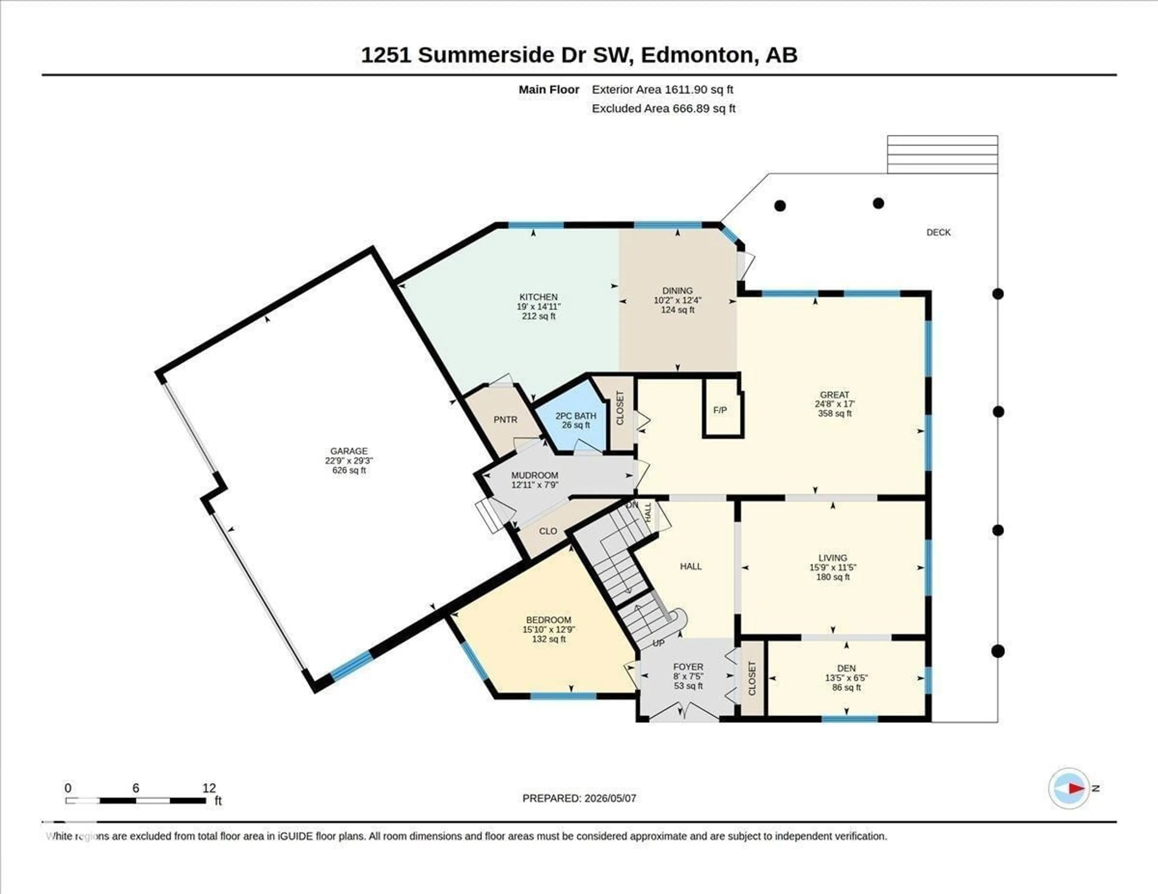 Floor plan for 1251 SUMMERSIDE DR, Edmonton Alberta T6X1B1