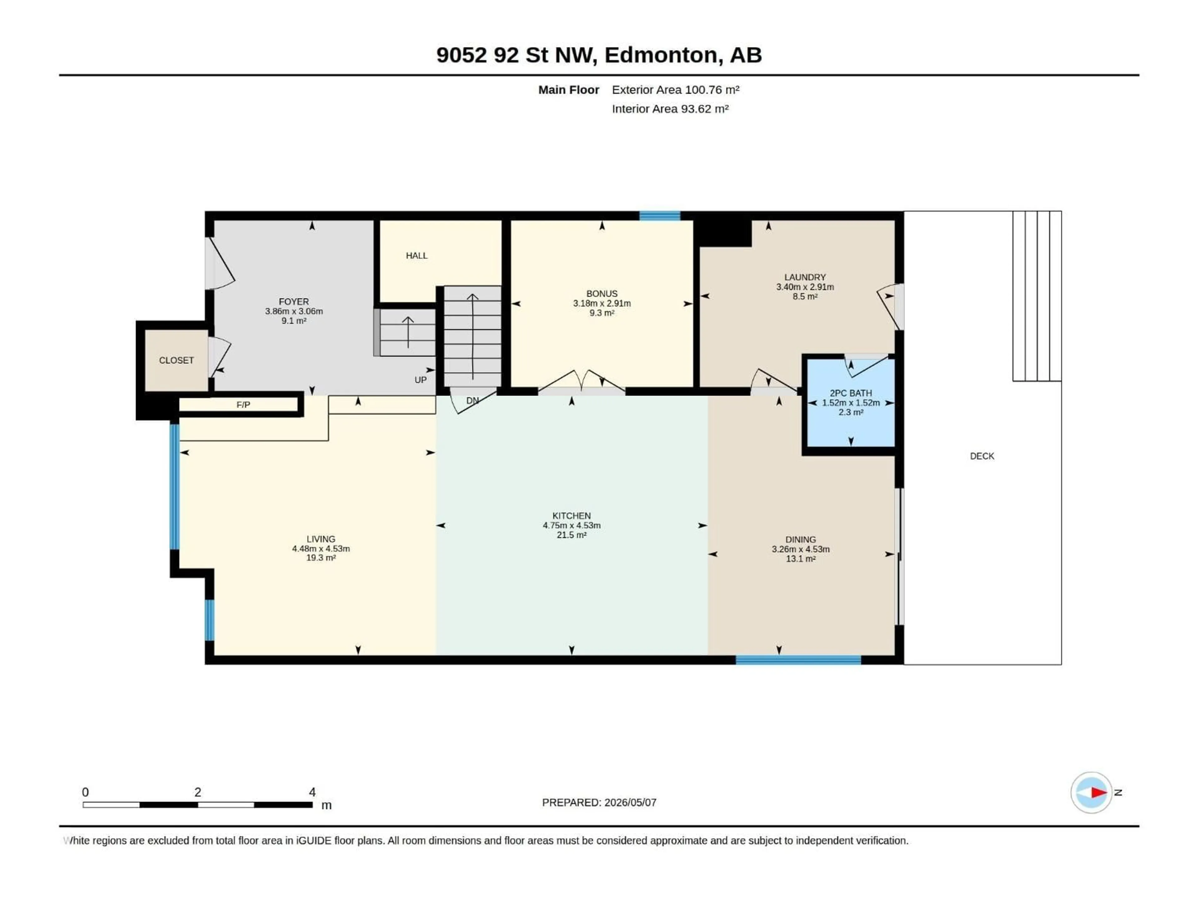 Floor plan for 9052 92 ST, Edmonton Alberta T6C3R2