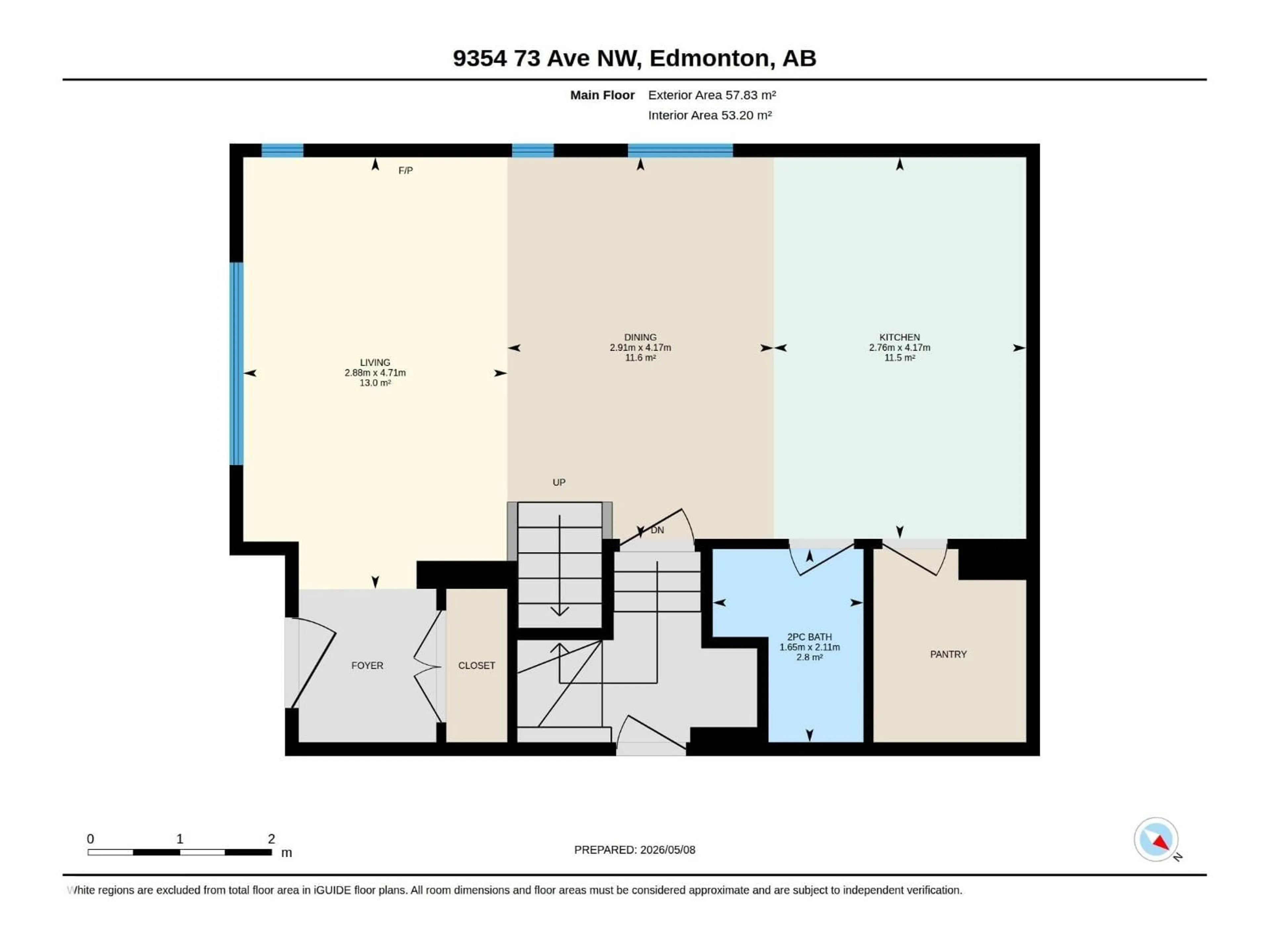 Floor plan for 9354 73 AV, Edmonton Alberta T6E1A7