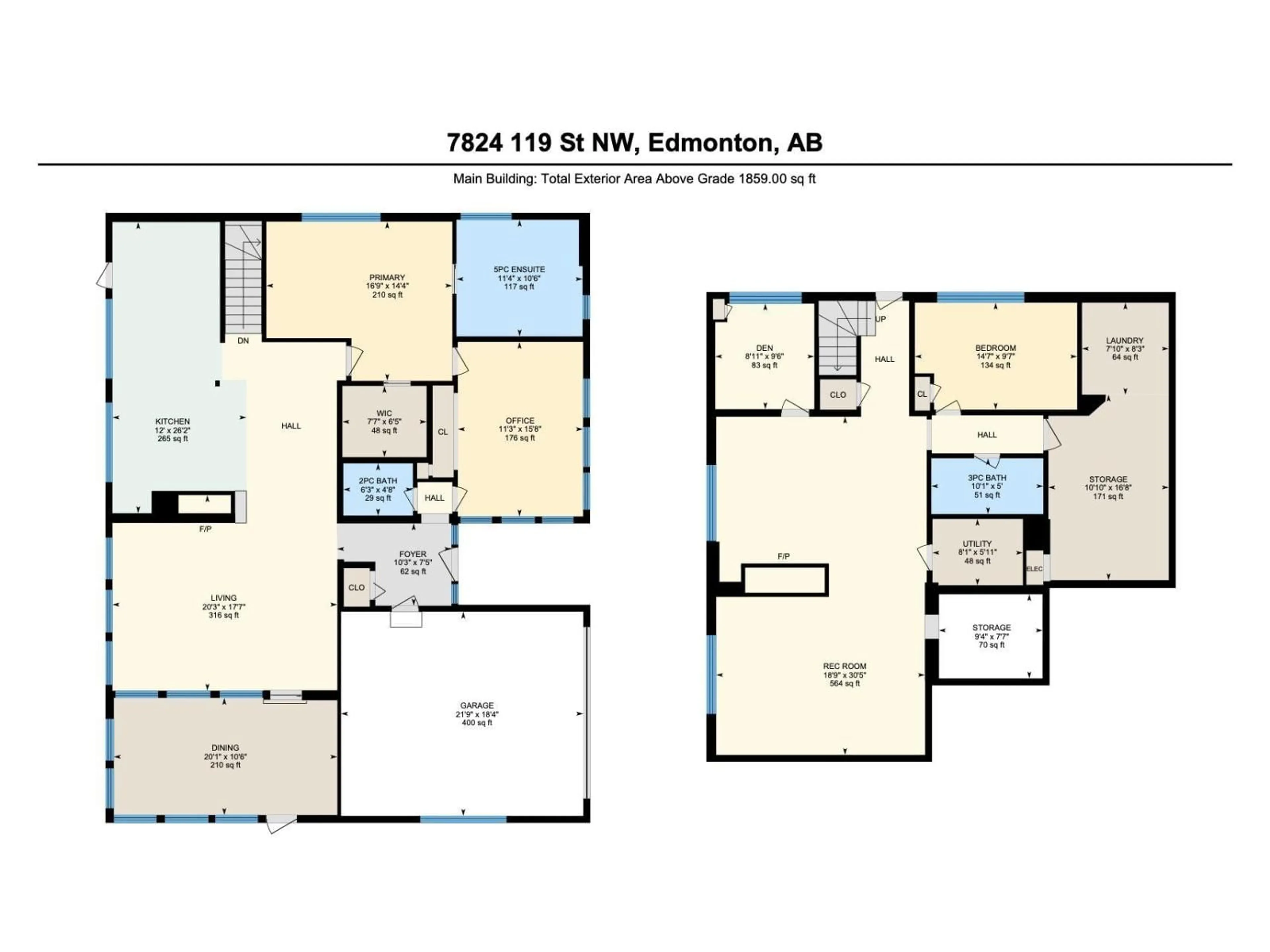 Floor plan for NW - 7824 119 ST, Edmonton Alberta T6G2L4