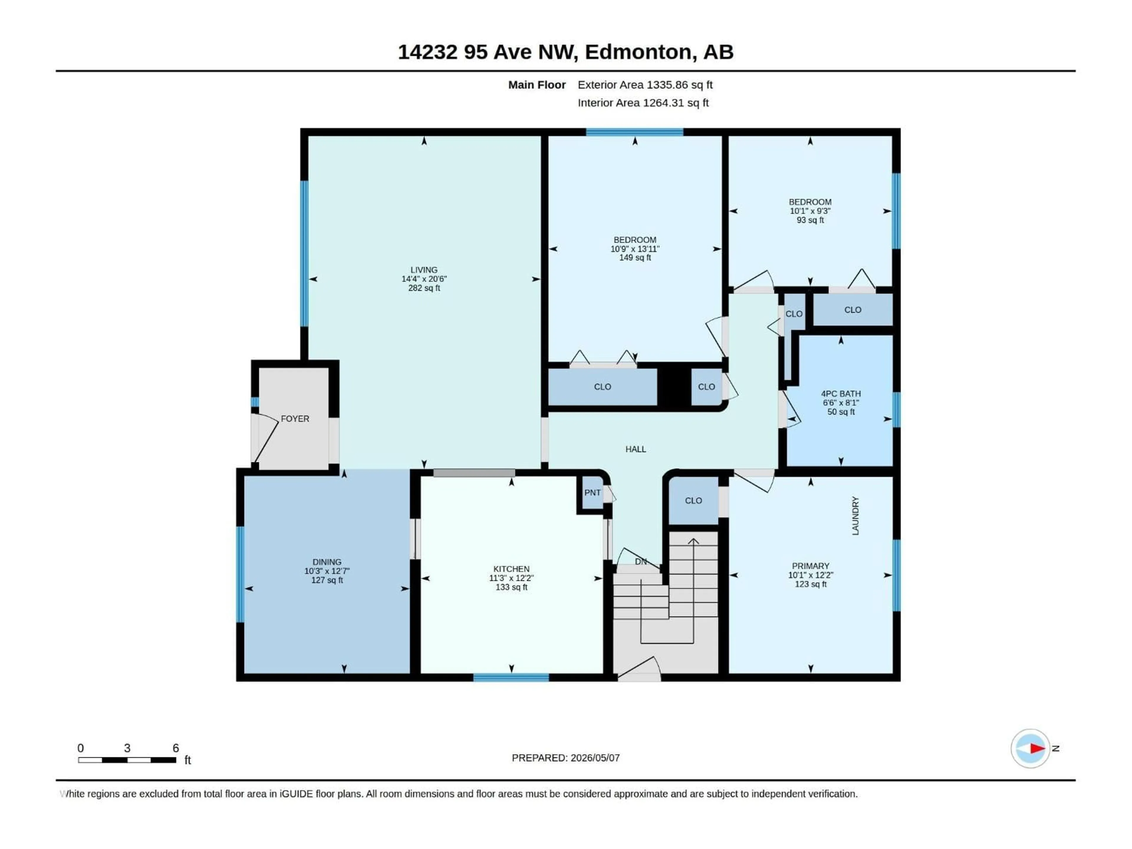 Floor plan for 14232 95 AV, Edmonton Alberta T5N0A5