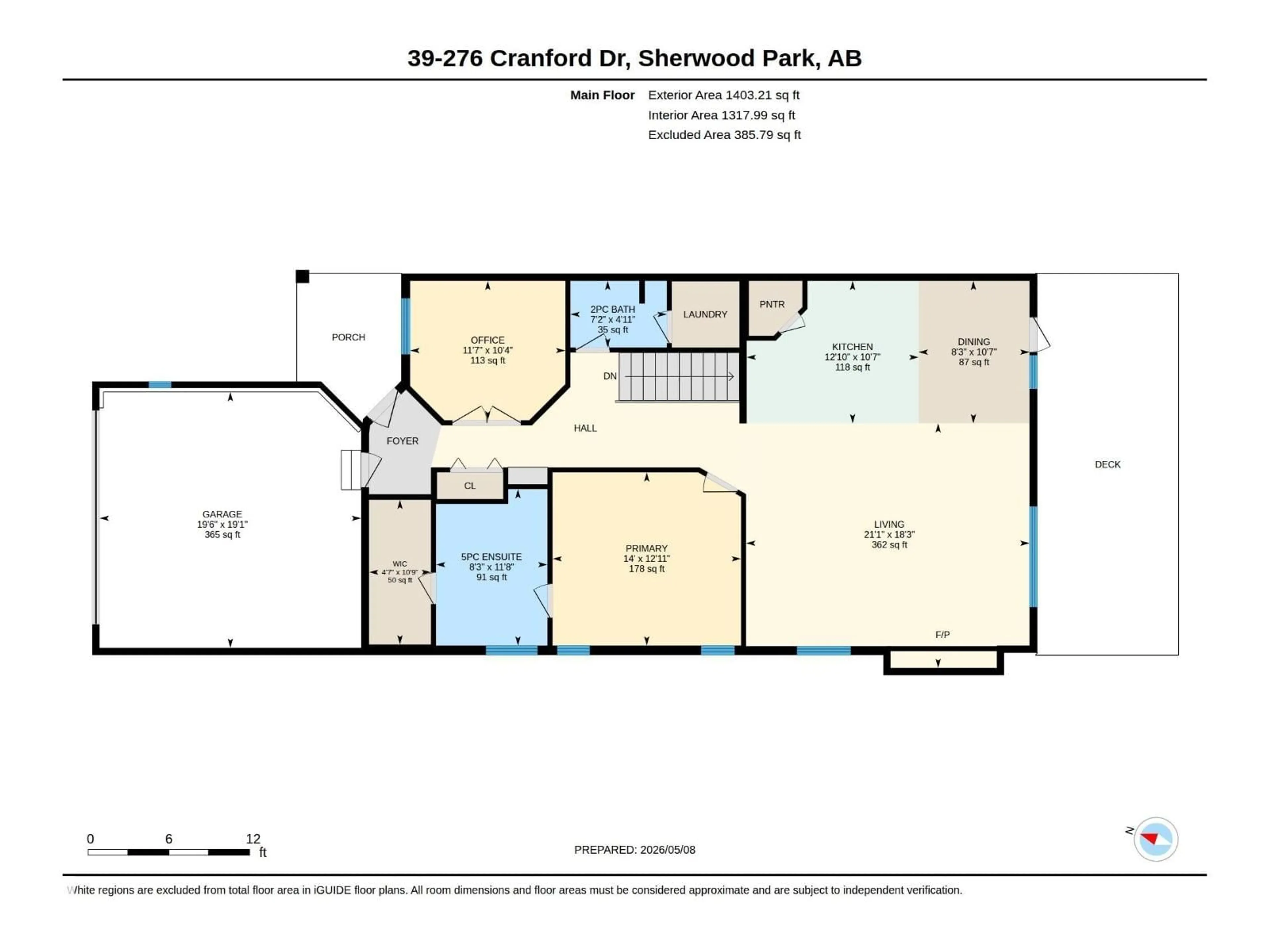 Floor plan for #39 - 276 CRANFORD DR, Sherwood Park Alberta T8H0C6
